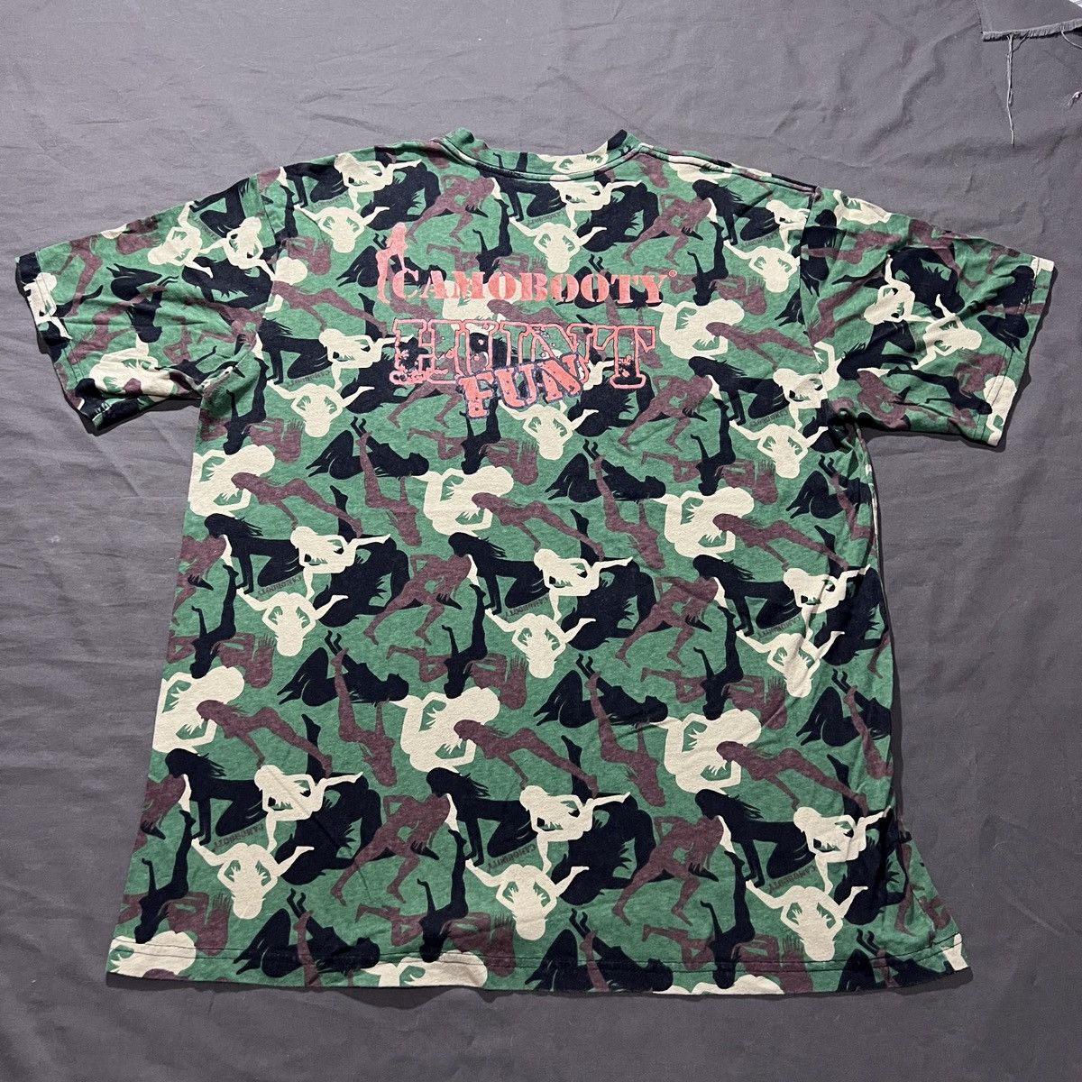 Japanese Brand Vintage CAMOBOOTY Sexy Camo Printed Tee XL porn Strip Nude Size US XL / EU 56 / 4 - 2 Thumbnail