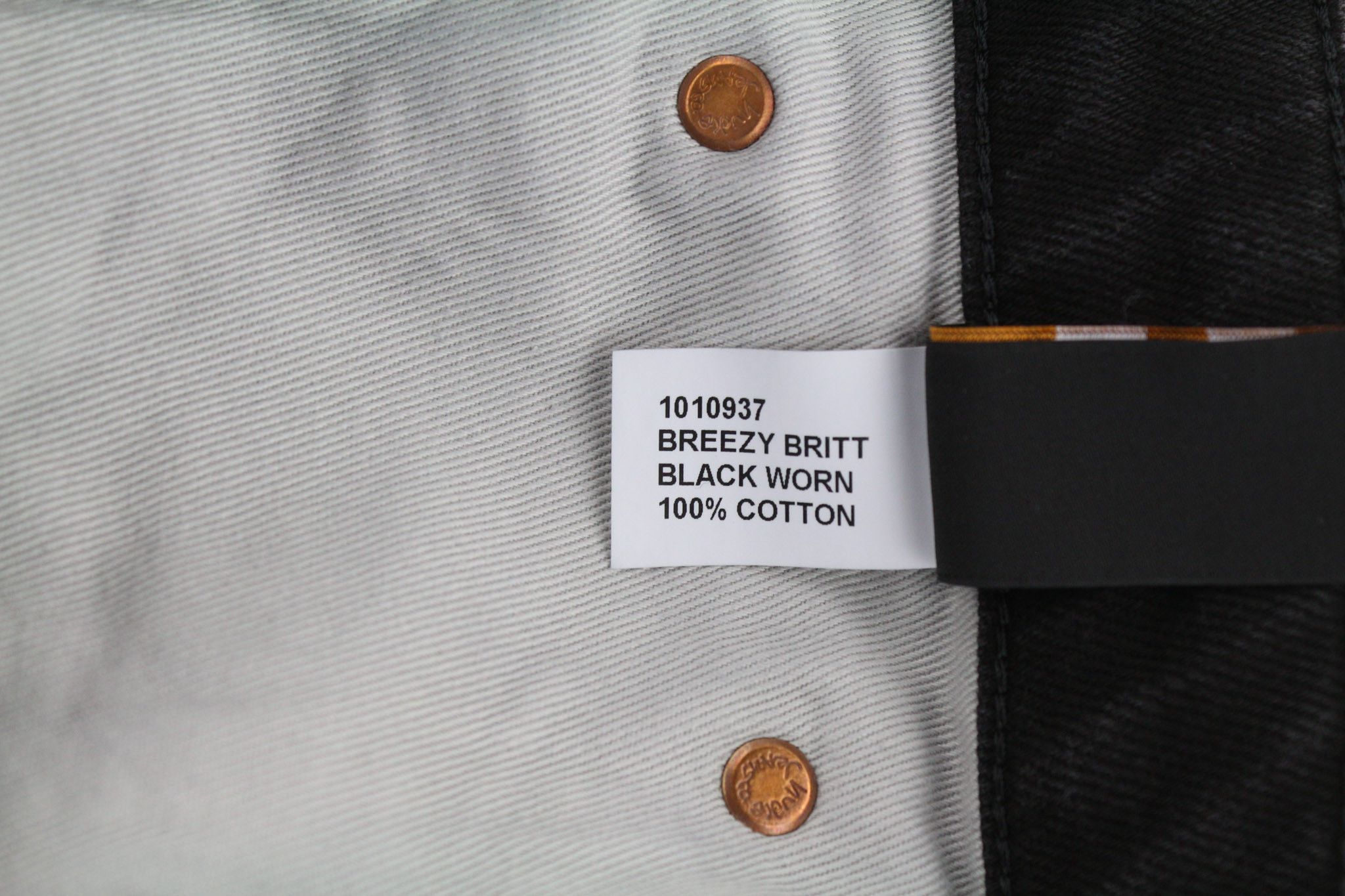 Nudie Jeans BREEZY BRITT W32/L30 Black Worn Zipper Cotton 80667 Size US 32 / EU 48 - 7 Thumbnail