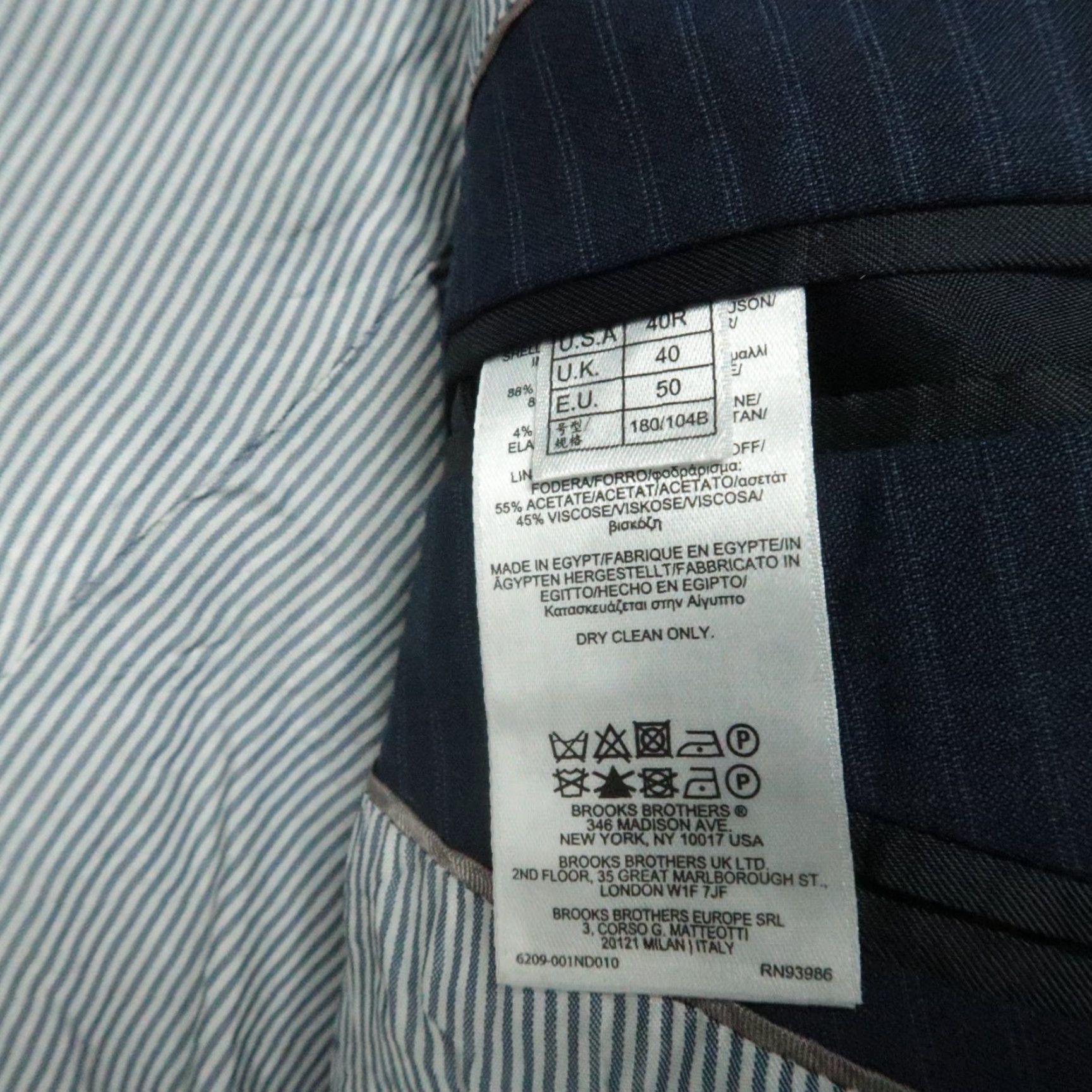 Brooks Brothers Brooks Brothers Blazer Mens 40R Blue Wool Explorer Regent Fit Striped Sport Coat Size 40R - 4 Thumbnail