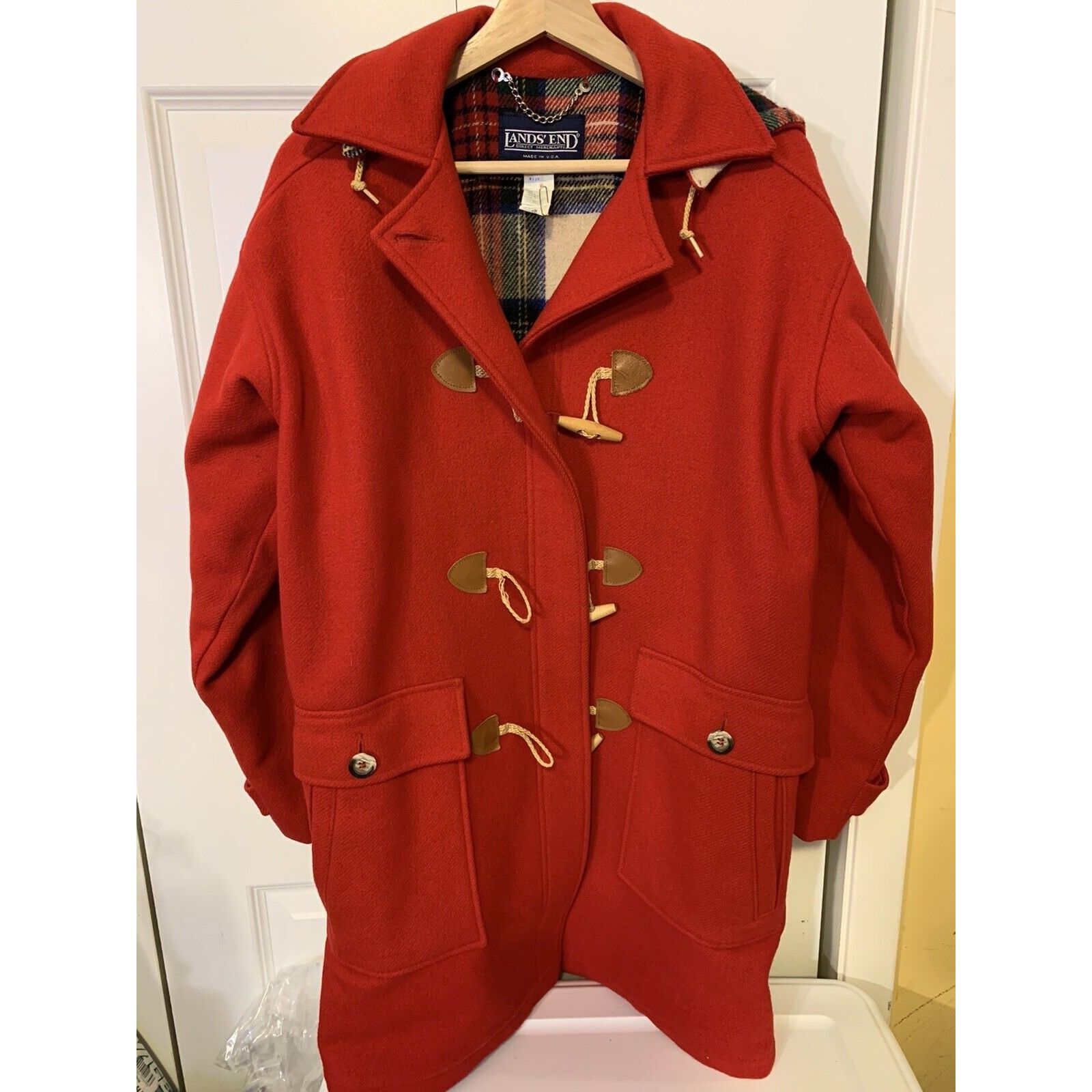 Lands' End Lands End Hooded Wool Parka Toggle Coat Jacket Navy Red Wome Size M / US 6-8 / IT 42-44 - 7 Thumbnail