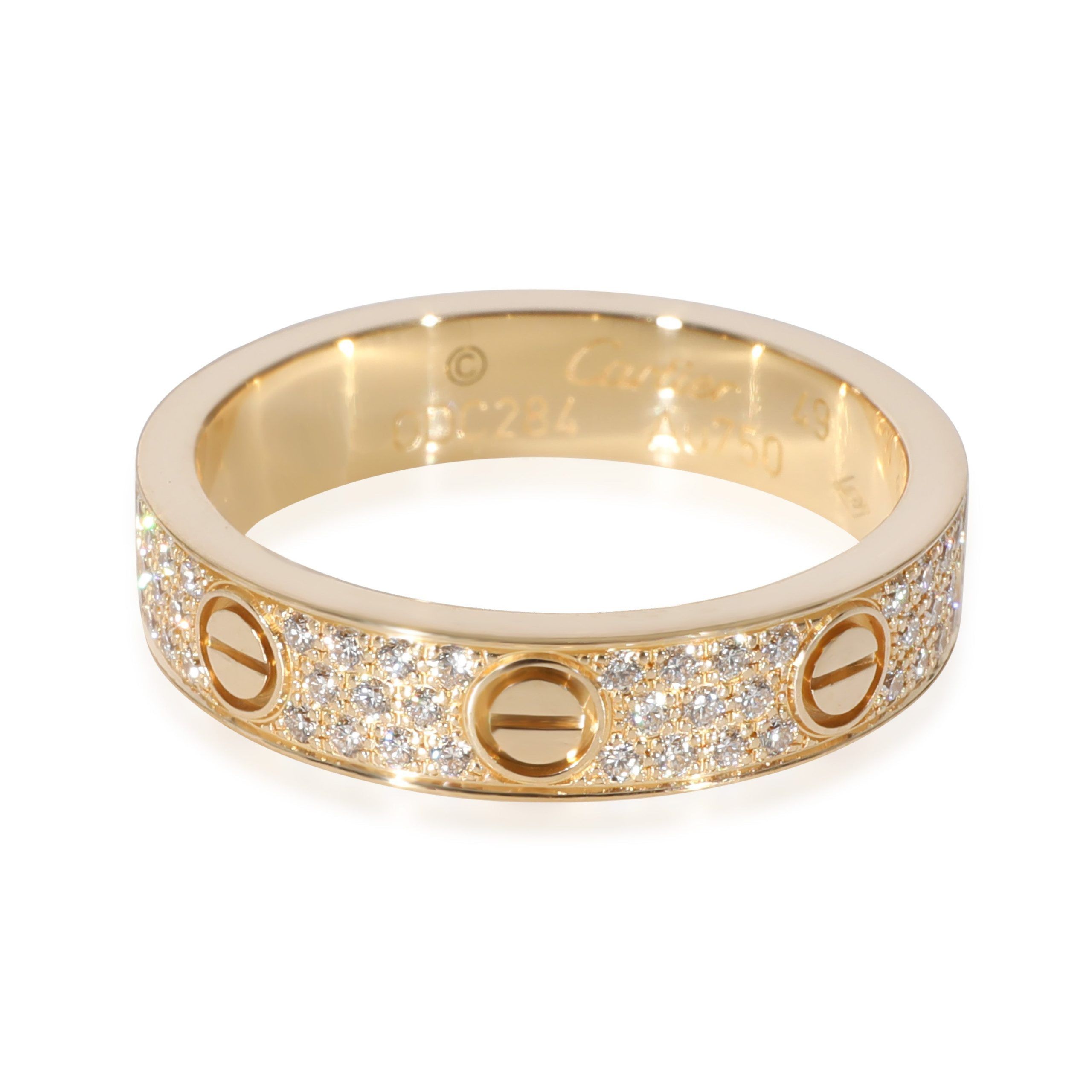 image of Cartier Love Wedding Diamond Band Paved In 18K Yellow Gold 0.31 Ctw, Women's