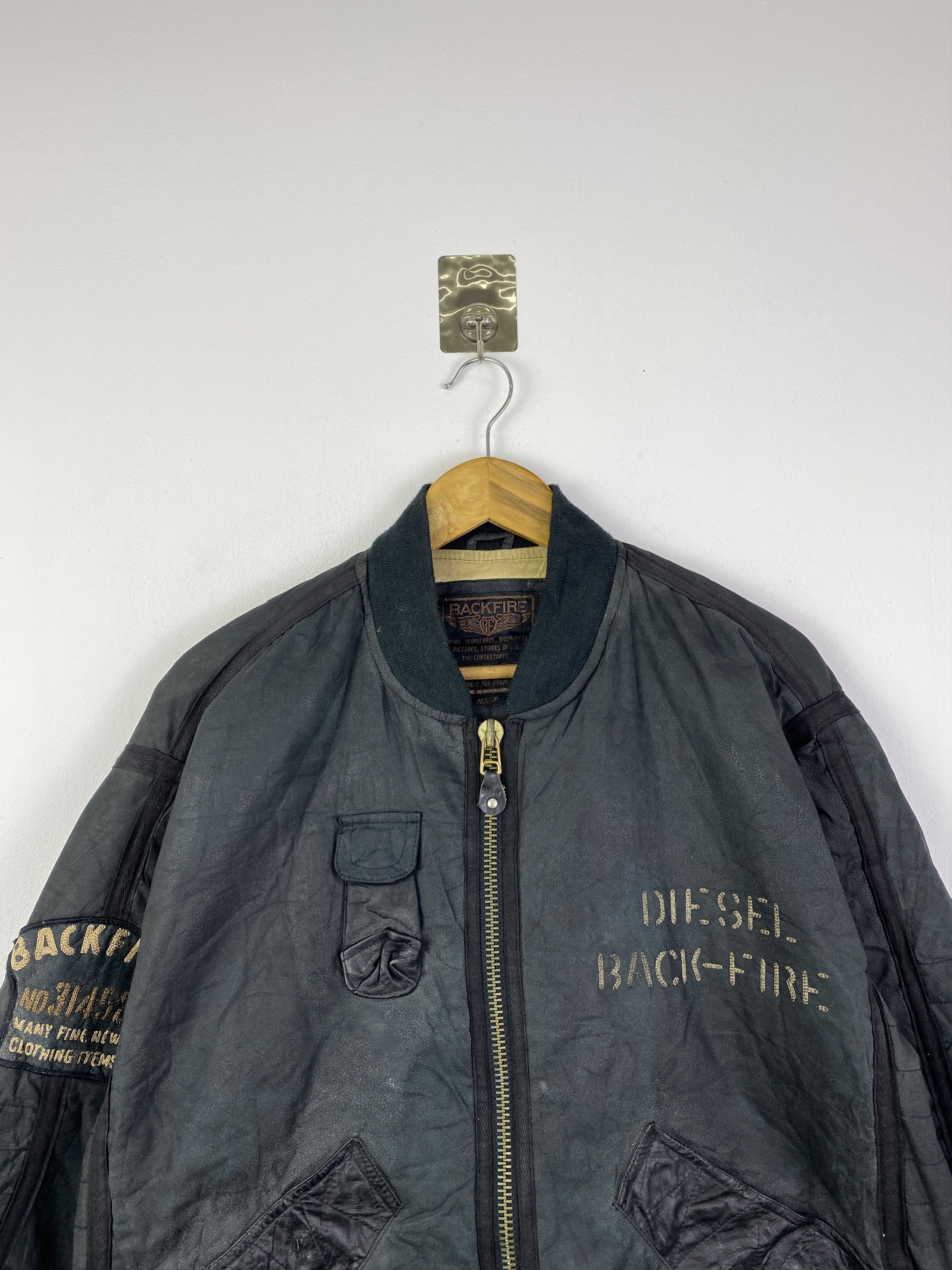 Other Vintage 80s Backfire Flying Zipper Bomber Jacket J0082 Size US M / EU 48-50 / 2 - 4 Thumbnail