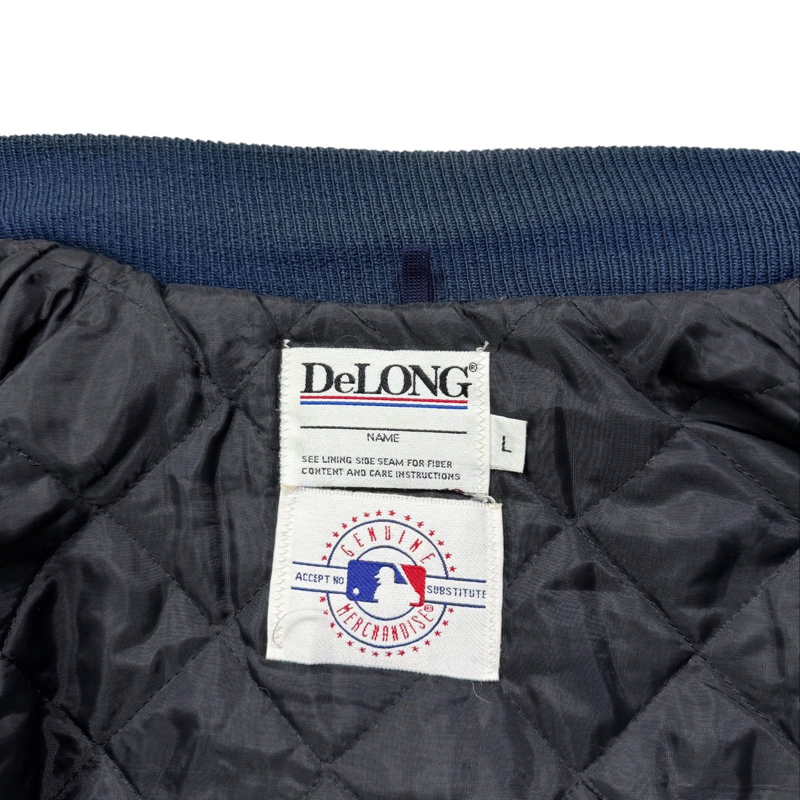 MLB VTG 90s NEW YORK YANKEES DELONG VARSITY JACKET WOOL LEATHER Size US L / EU 52-54 / 3 - 5 Thumbnail