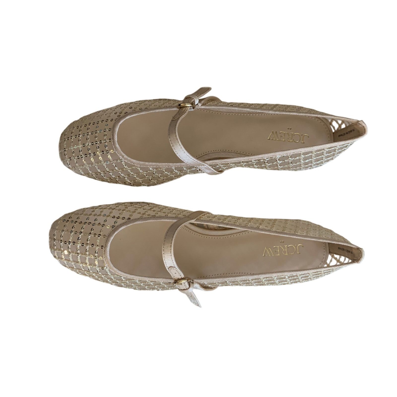 Anthropologie NWT J.Crew Gold Sequin Mary Jane Flats - Sizes 11 MSRP $148 Size US 11 / IT 41 - 4 Thumbnail