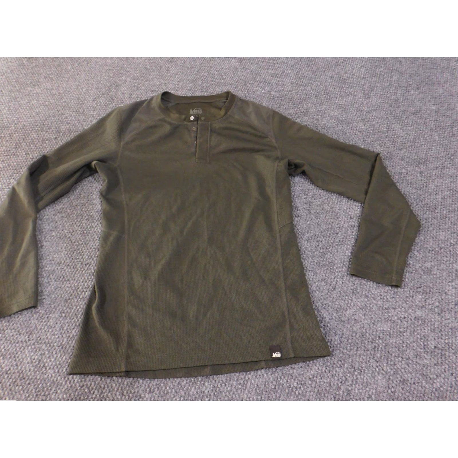 Vintage REI Co-op Pullover Shirt Womens Small Green Long Sleeve Waffle Thermal Outdoor Top Size S / US 4 / IT 40 - 3 Thumbnail