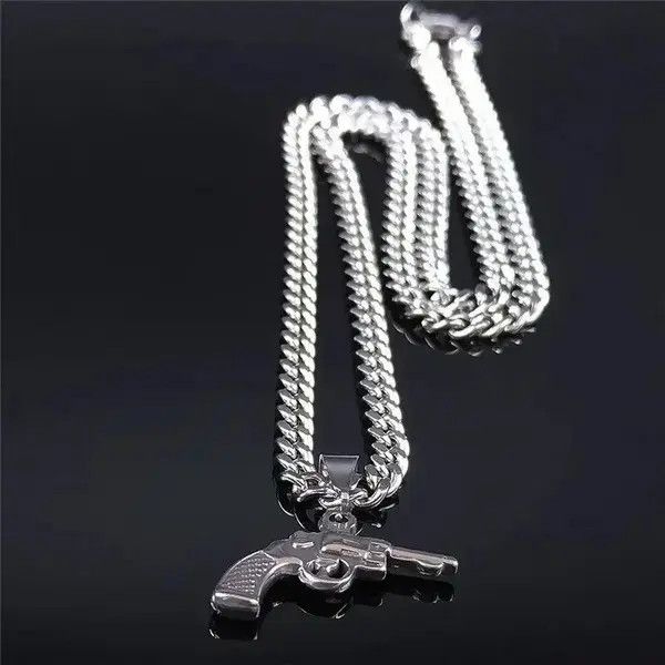 Jewelry Punk Gun Pendant Necklaces Size ONE SIZE - 3 Thumbnail