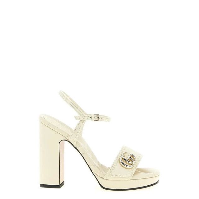 Gucci GUCCI $1390 Ivory Double G Platform Sandals New & Authentic Size US 8 / IT 38 - 1 Thumbnail