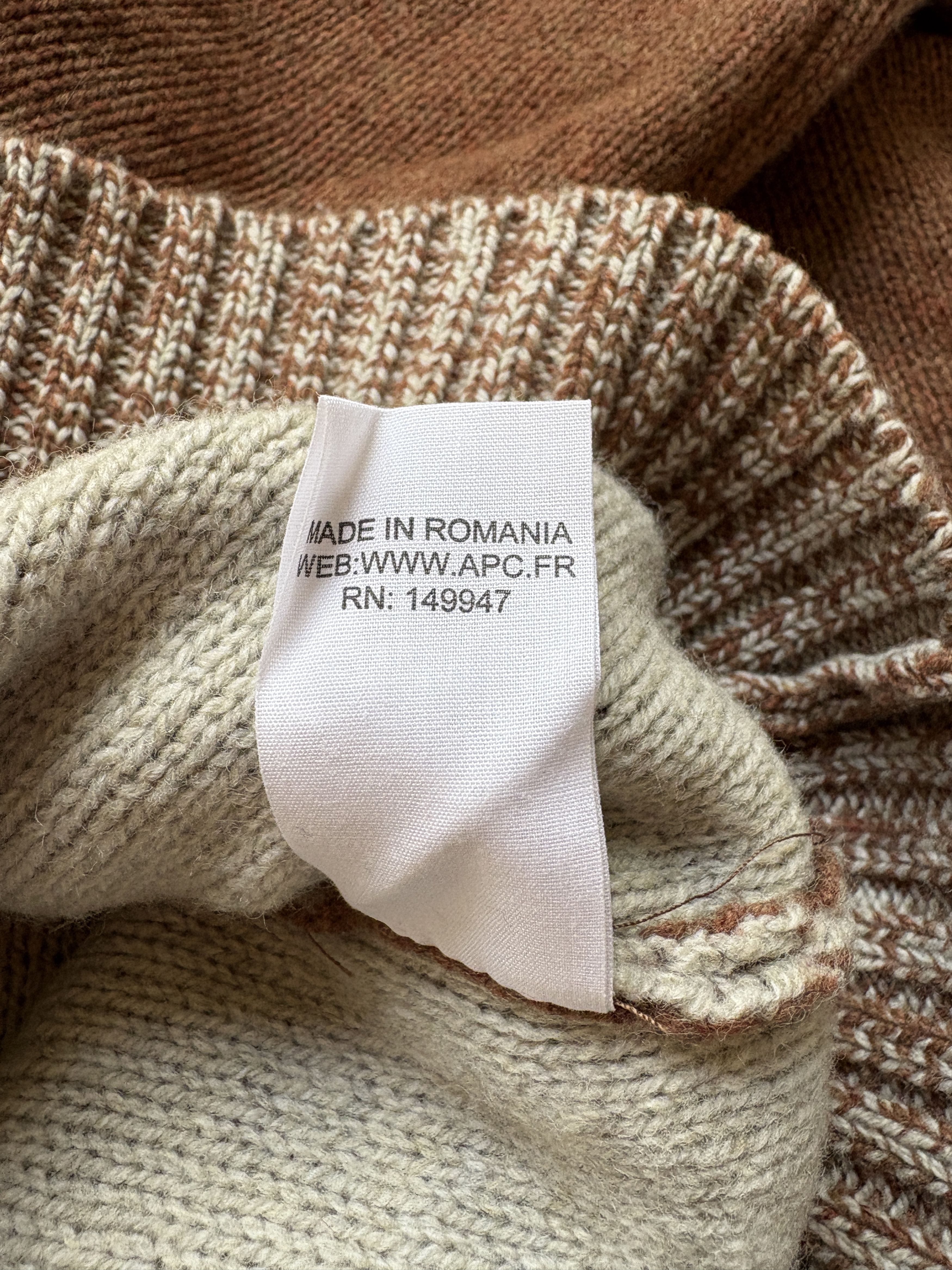 A.P.C. ⚡️QUICK SALE⚡️A.P.C. Brown/Beige Patterned Wool Knit Sweater Size US S / EU 44-46 / 1 - 5 Thumbnail