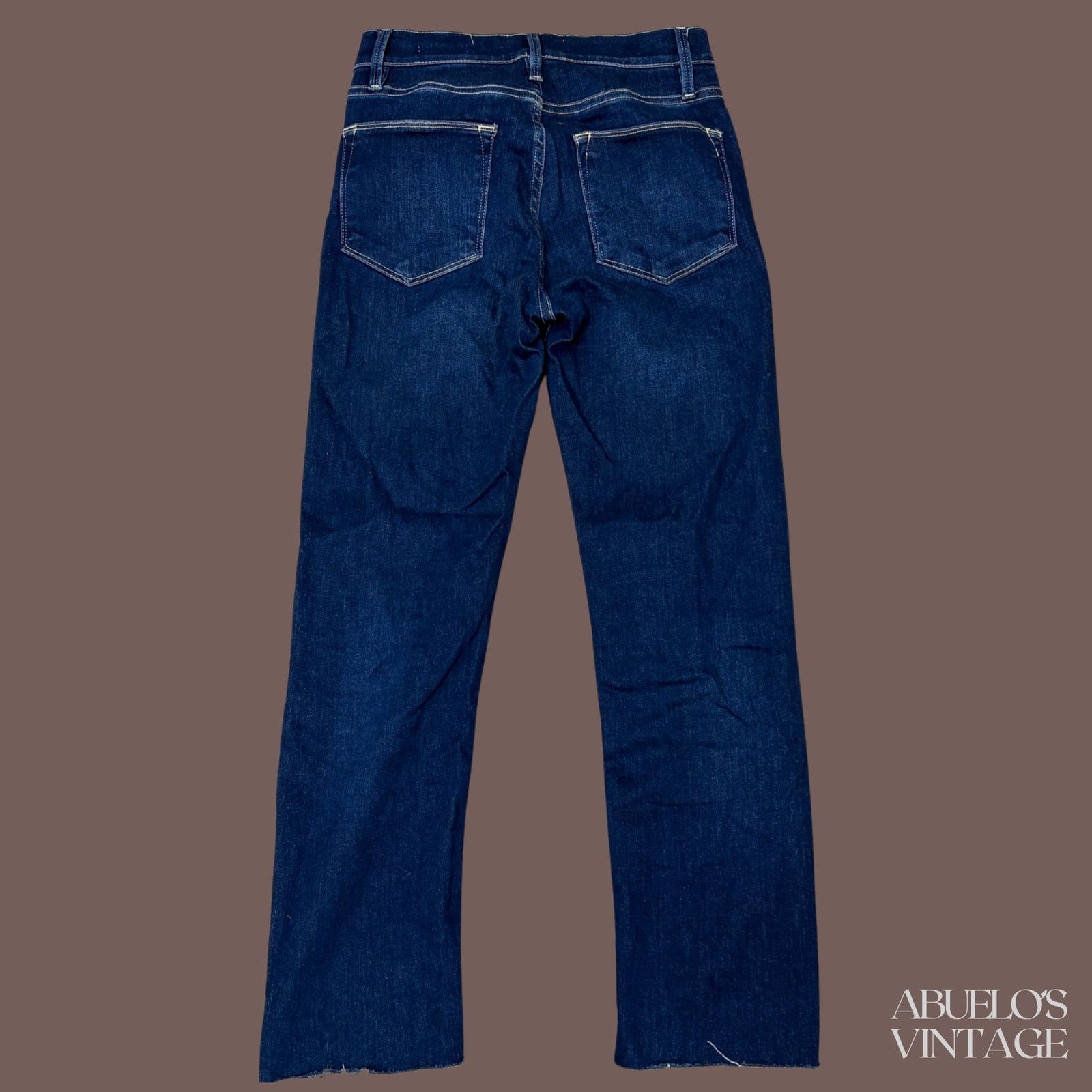 Frame FRAME Le High Straight | Dark Wash Raw Hem | Minimal Denim Size 25" / US 0 / IT 36 - 4 Thumbnail