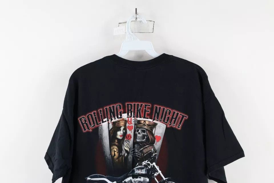 Vintage Vintage Y2K Night Pinup Girl Skeleton Motorcycle T-Shirt Size US XL / EU 56 / 4 - 11 Thumbnail