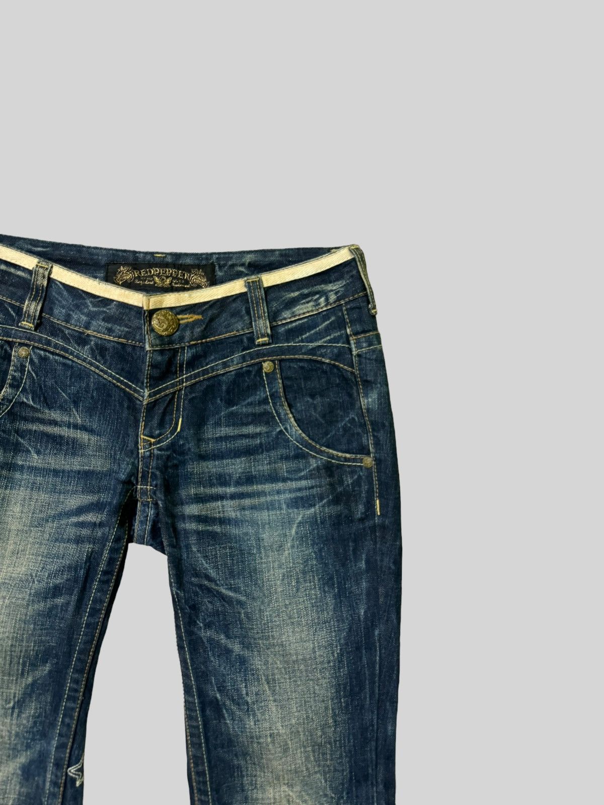 Hysteric Glamour × Japanese Brand Flared Red Pepper Embroidery Rare Design Denim Jeans Size US 28 / EU 44 - 5 Thumbnail