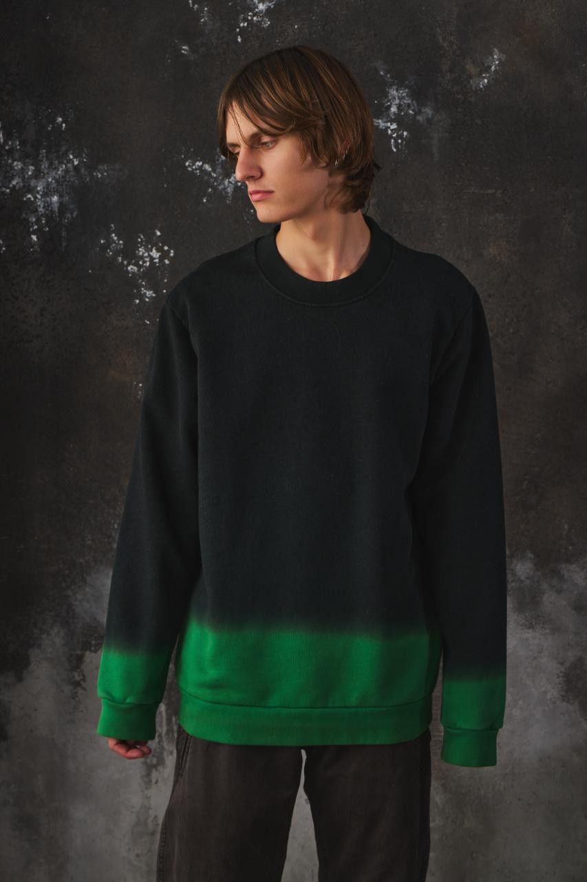 Raf Simons Raf Simons SS12 Black/Green Dip Dye Ombre Sweatshirt Size US L / EU 52-54 / 3 - 1 Thumbnail