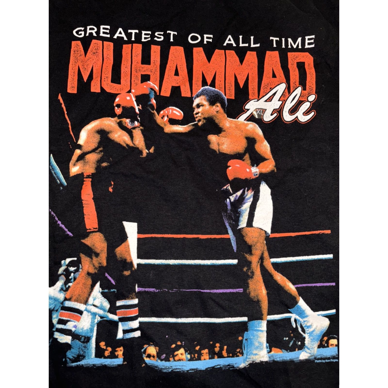 Vintage Muhammad Ali The Greatest of All Time Men's T Shirt Portrait Graphic Print Short Sleeve Black XL Clothing Size XL Mens Size US XL / EU 56 / 4 - 3 Thumbnail
