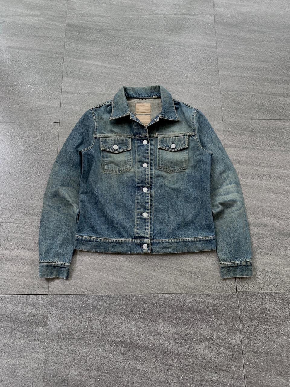 Helmut Lang FREE TAX! Stained Wash Denim Jacket Size US XS / EU 42 / 0 - 1 Thumbnail