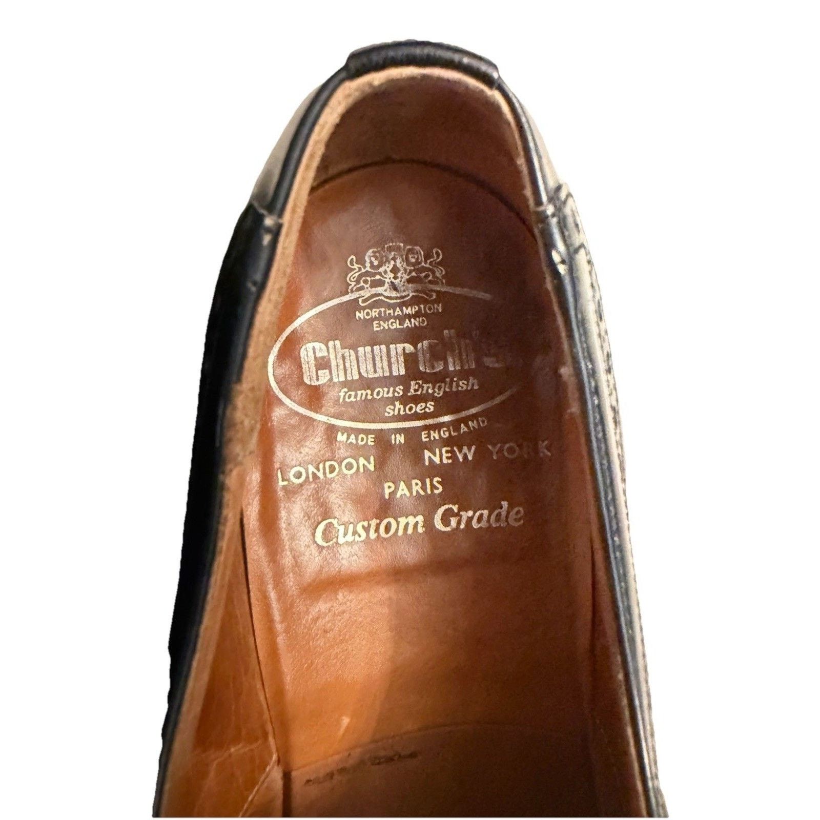 Church's Church's Custom Grade Wingtip Brogue Derby Black Leather Size US 10 / EU 43 - 3 Thumbnail