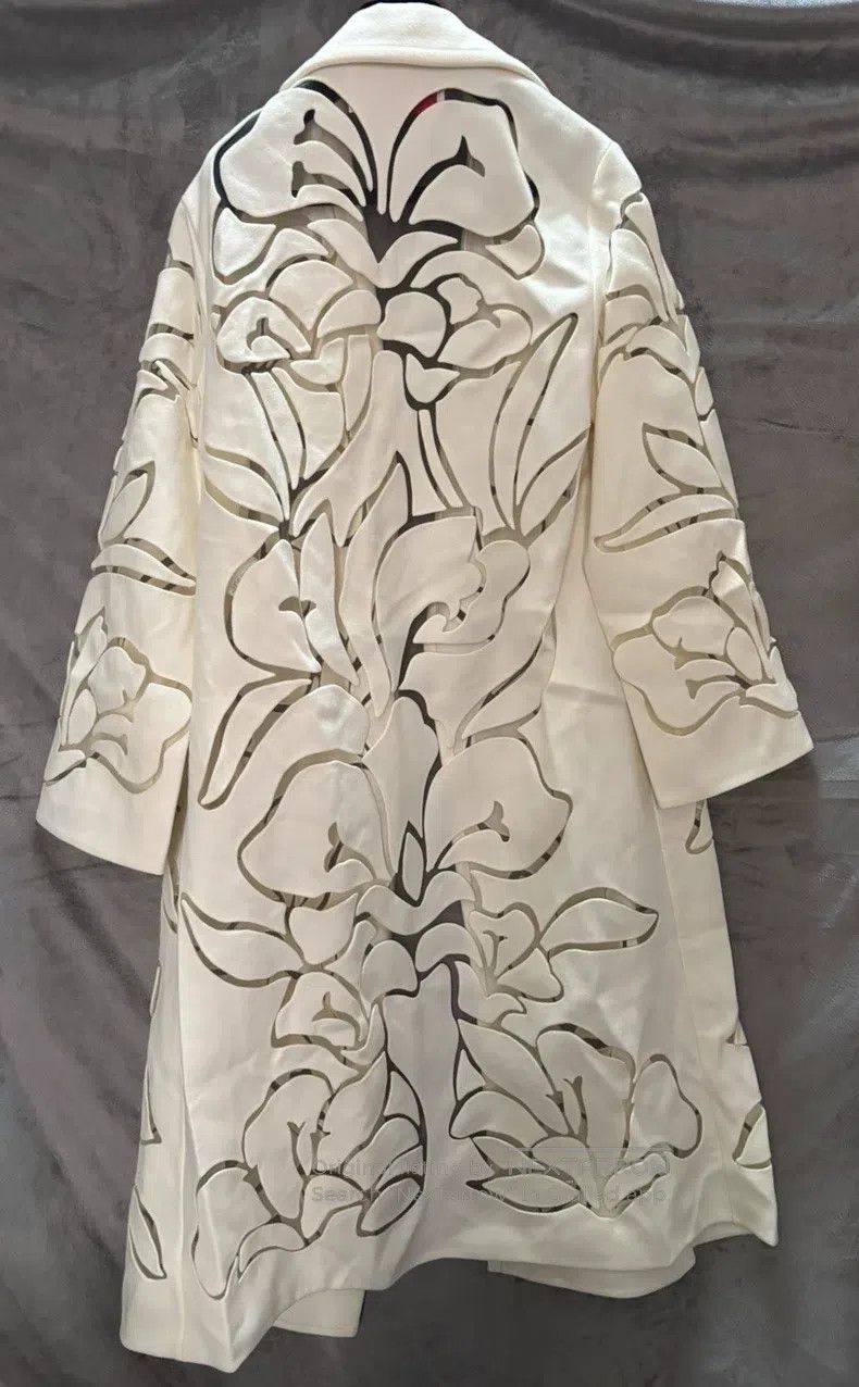 Valentino Valentino White floral cut-out print long-sleeved coat wit Size XS / US 0-2 / IT 36-38 - 2 Thumbnail