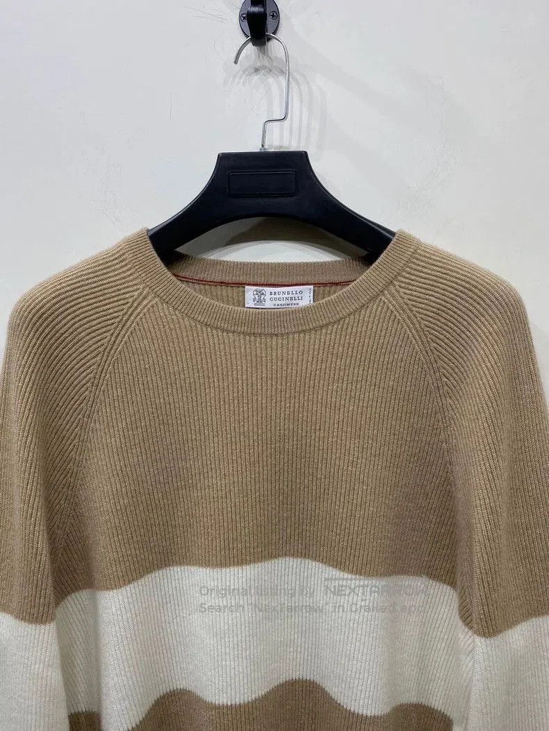 Brunello Cucinelli Brunello Cucinelli Men's Striped Cashmere Sweater. Size US L / EU 52-54 / 3 - 2 Thumbnail