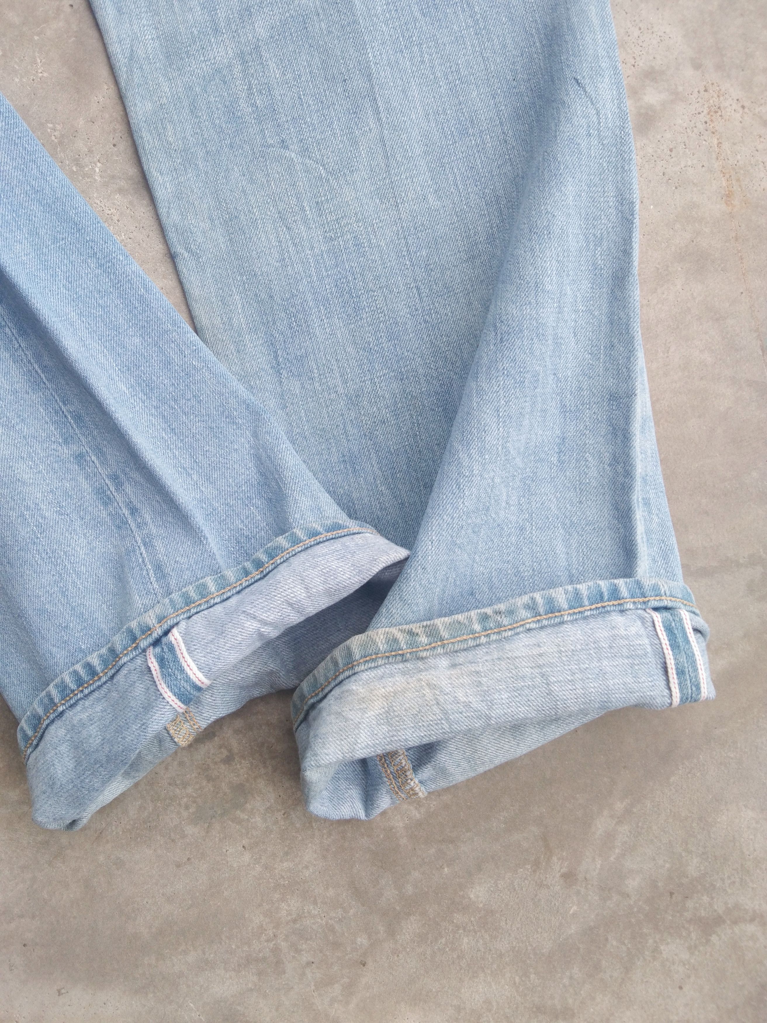 Japanese Brand Vintage Redline Uniqlo Faded Blue Selvedge Jeans 38x34 Size US 38 / EU 54 - 5 Thumbnail