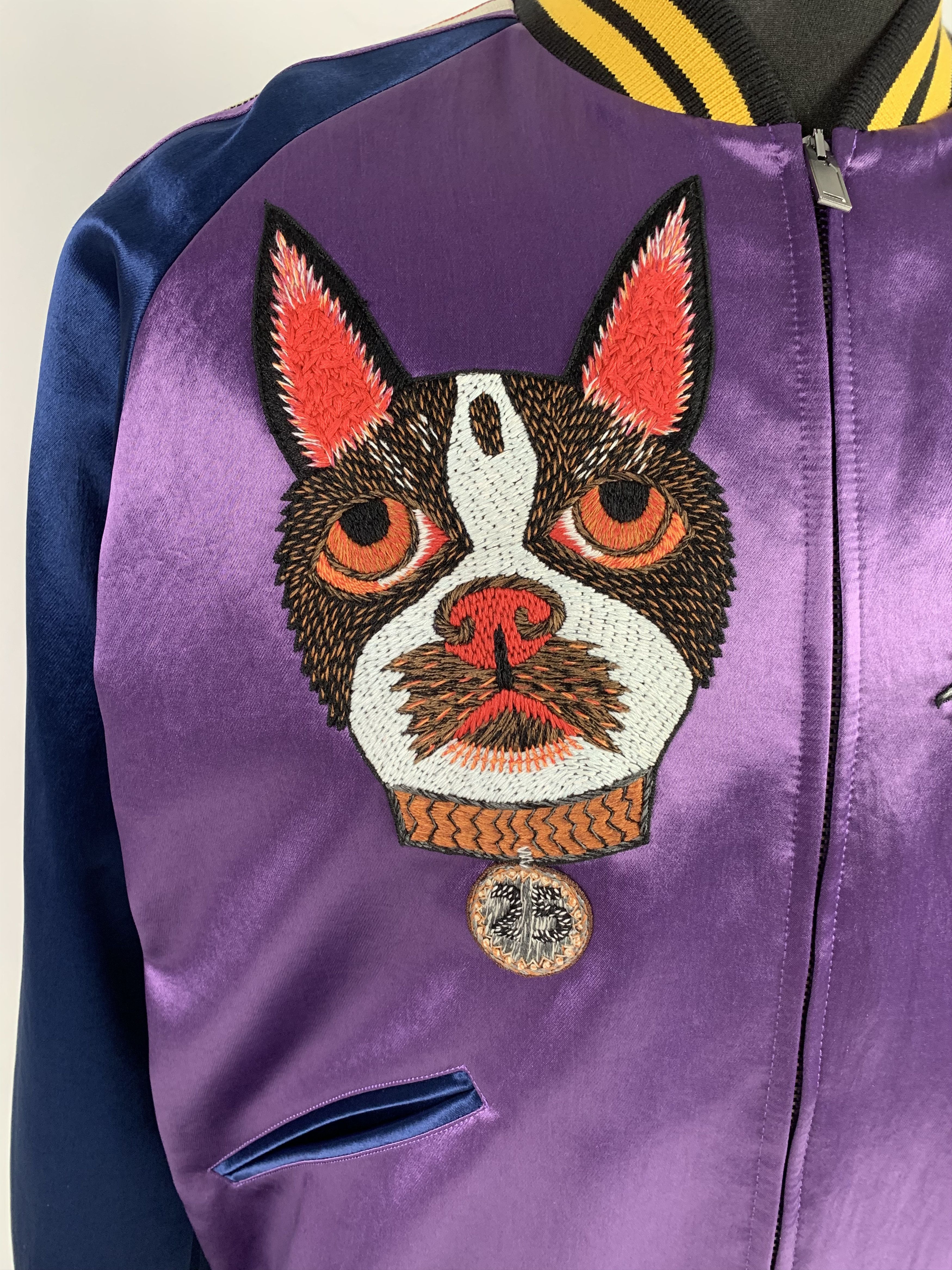 Gucci Gucci Silk Purple Dog & Cat Bomber Jacket Size US L / EU 52-54 / 3 - 7 Thumbnail