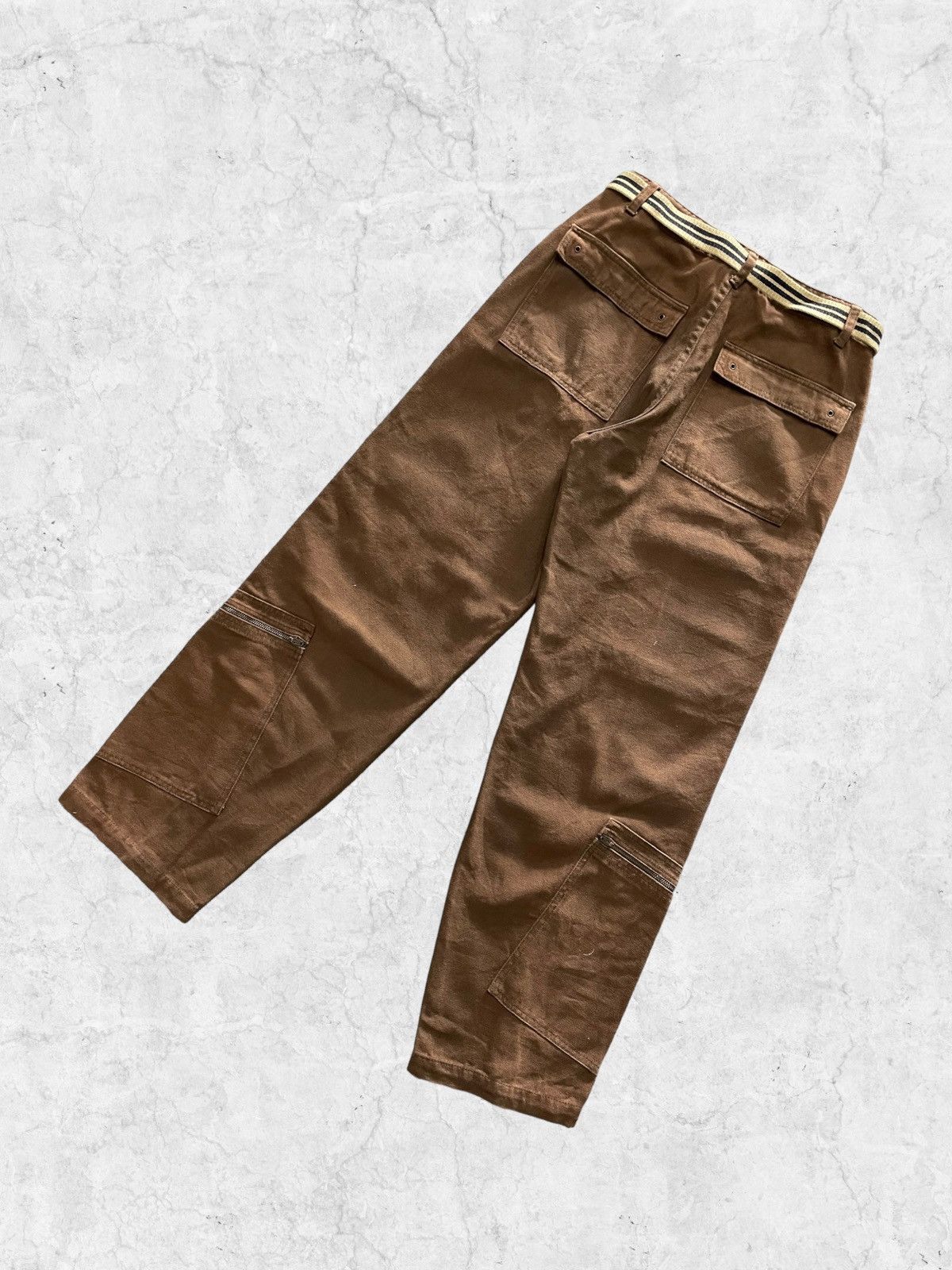 Vintage Amore Puro Multi Pocket Baggy Cargo Pants With Belt Size US 30 / EU 46 - 10 Thumbnail