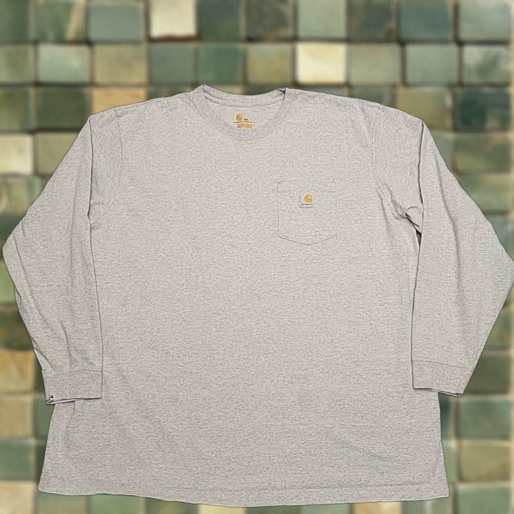 Carhartt VINTAGE Carhartt Shirt Mens 3XL Gray Original Fit Crewneck Long Sleeve Pocket Work TEE Mens Size US XXL / EU 58 / 5 - 1 Thumbnail