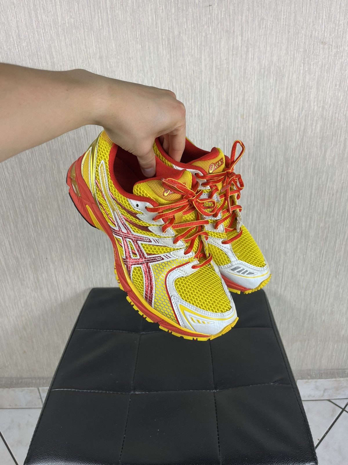 Asics Vintage Asics gel-os sky speed asymmetric laces mesh shoes Size US 8.5 / EU 41-42 - 25 Thumbnail