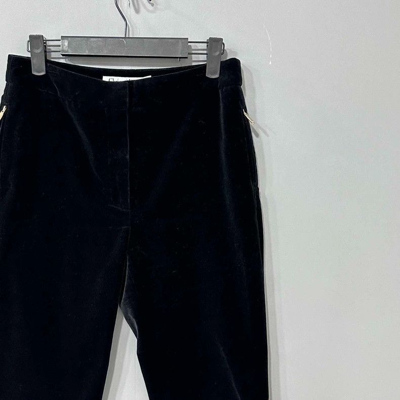 Dior Black Velvet Cropped Pants by Dior-2505 Size US 34 / EU 50 - 2 Thumbnail