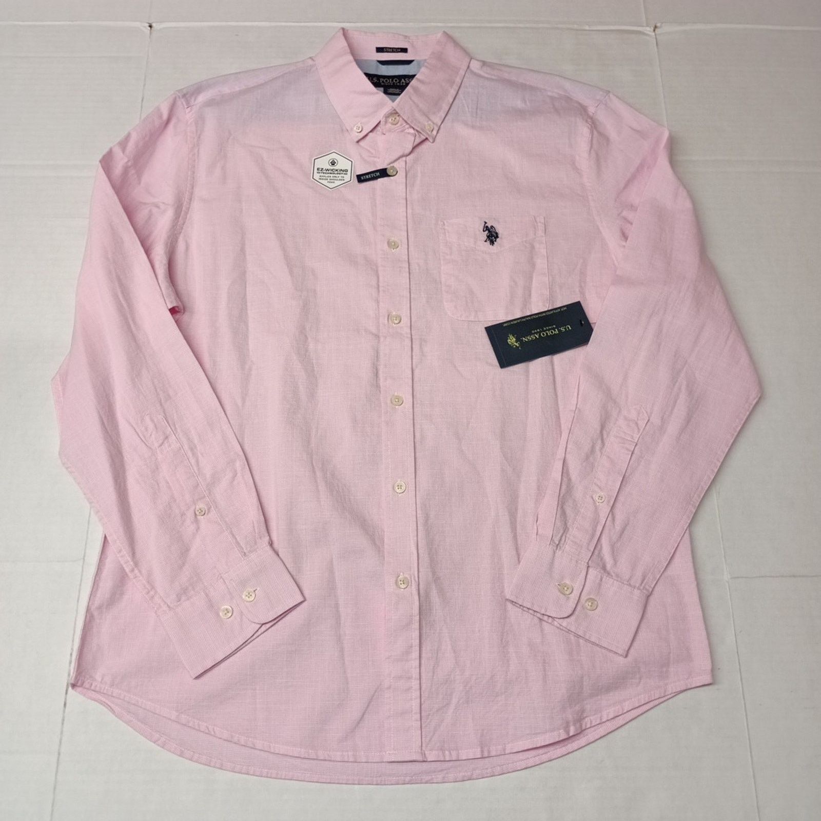 U.S. Polo Assn. U.S. Polo Assn. Button Woven Shirt Men's L Pink Checkered Size US L / EU 52-54 / 3 - 1 Thumbnail