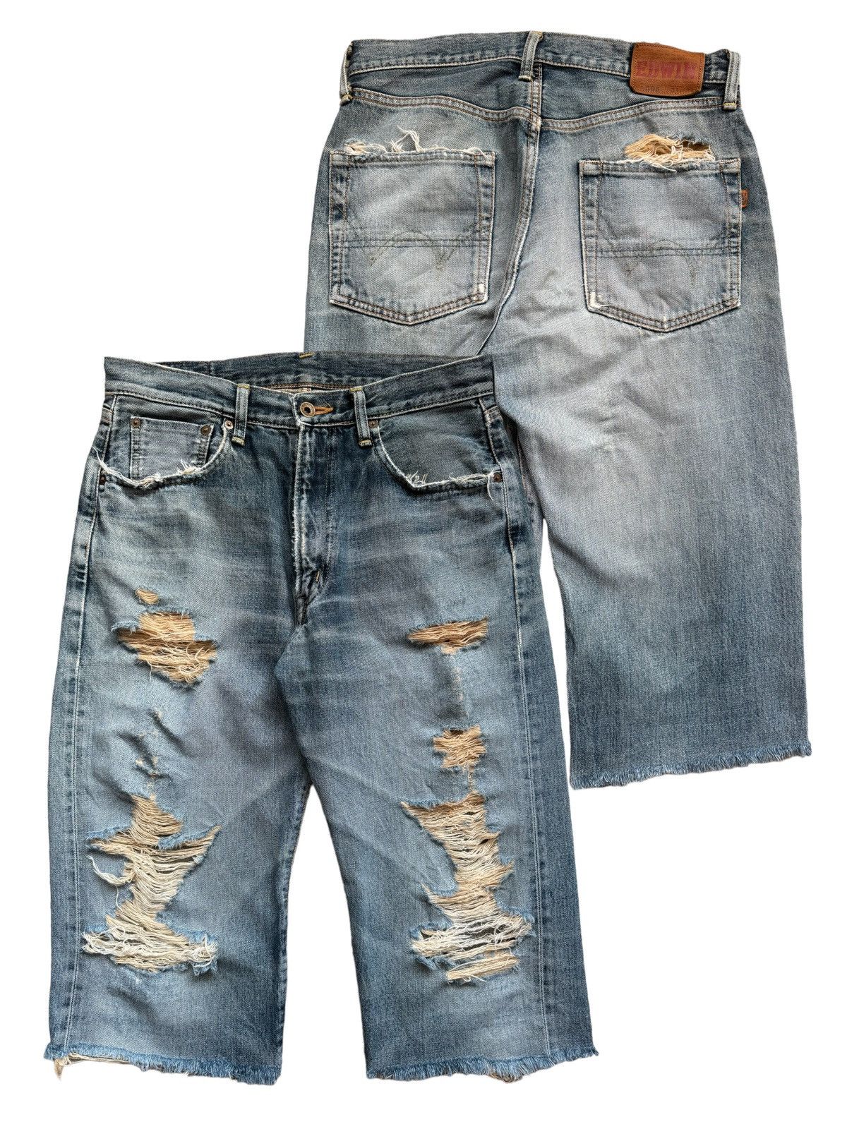 Vintage Edwin 505 Selvedge Distressed Short Jeans