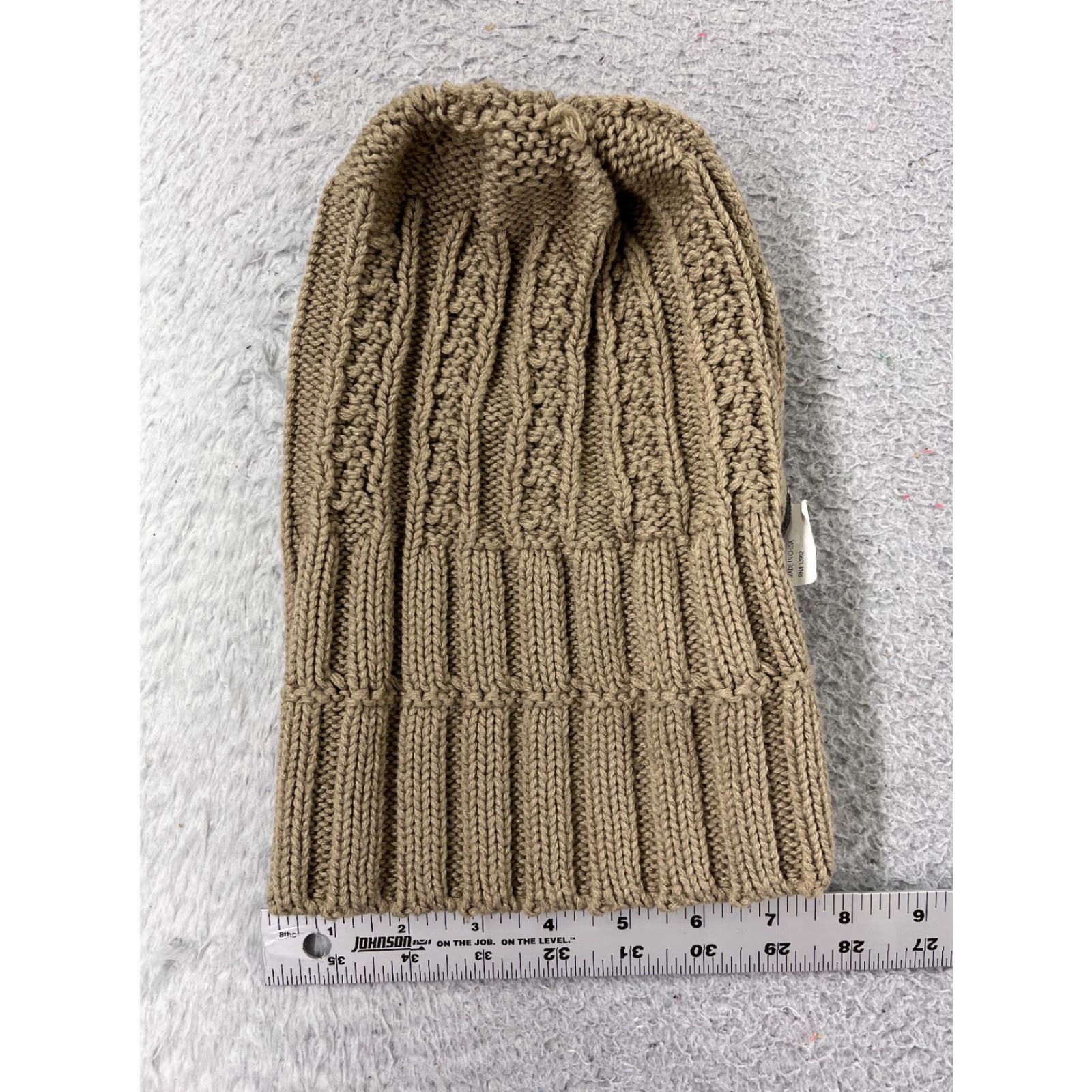Vintage Dot Dash Beanie Womens One Size Beige Knit 100% Acrylic Ski Winter Hat Beanie Adult Womens 1SZ Beige 90s Theme? (No, keep to item) Size ONE SIZE - 3 Thumbnail