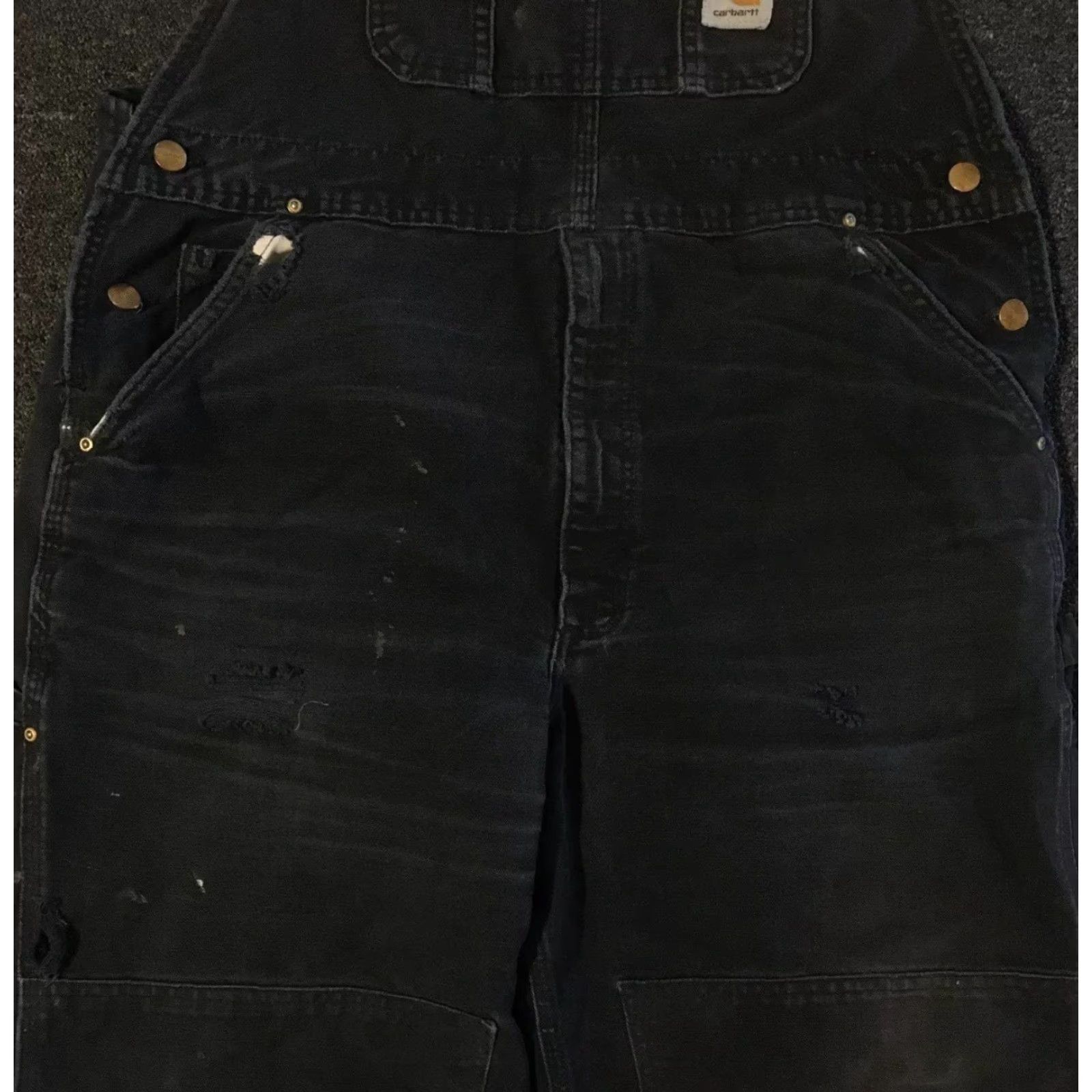Carhartt Vtg Carhartt Faded Distress Overalls 40 Grunge Trucker Biker Punk 90s WIP Skate Shirt Jeans Men 40 Black Overalls Mens Size US 40 / EU 56 - 5 Thumbnail