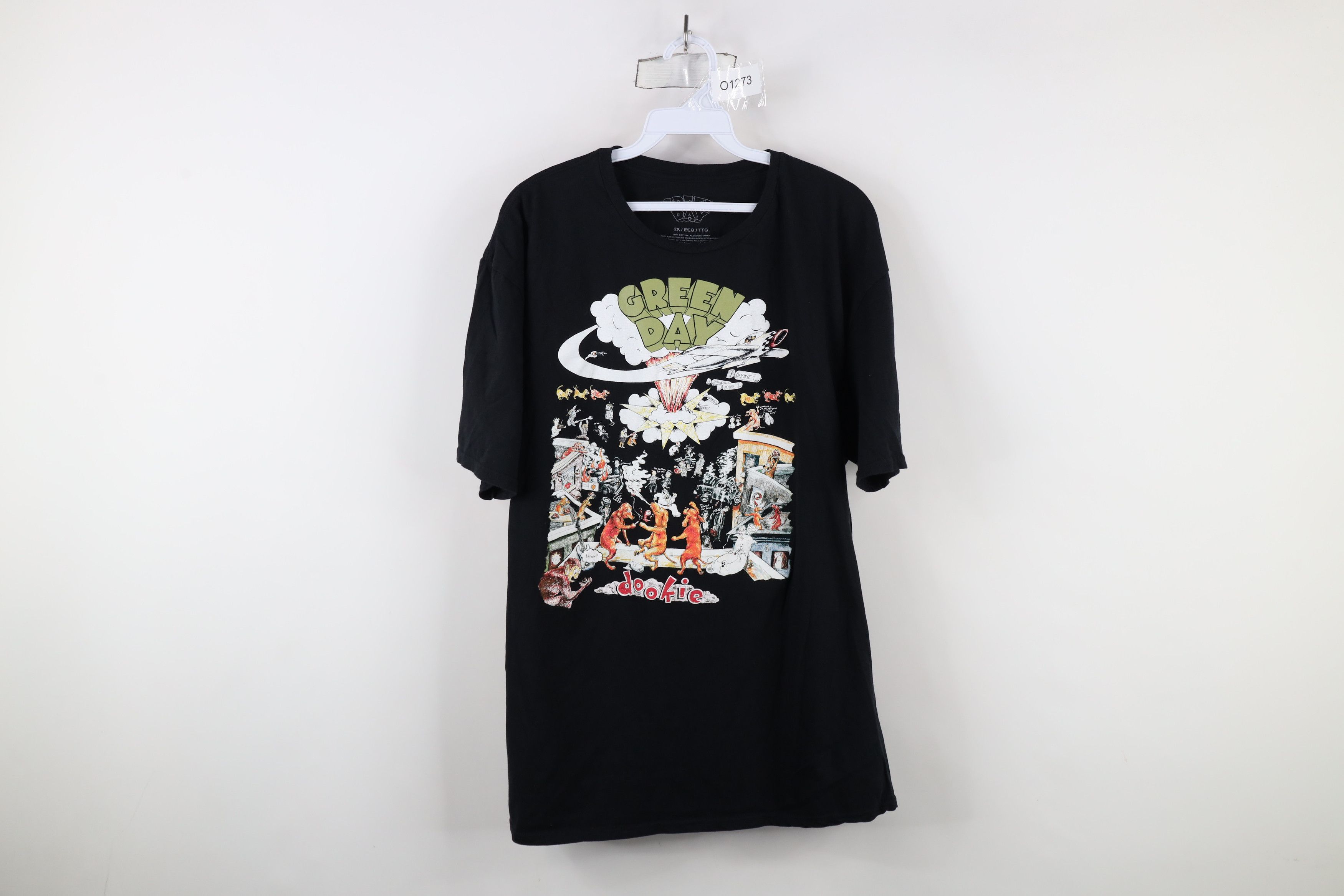 Vintage Retro Spell Dookie Green Day Band Short Sleeve T-Shirt Black Size US XXL / EU 58 / 5 - 1 Thumbnail