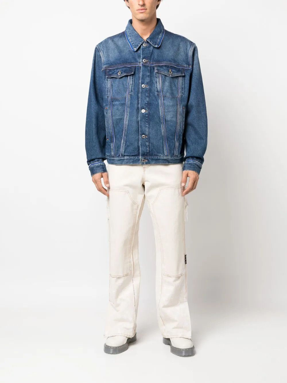 Off-White o1y0225 Denim Jacket in Blue Size US S / EU 44-46 / 1 - 5 Thumbnail