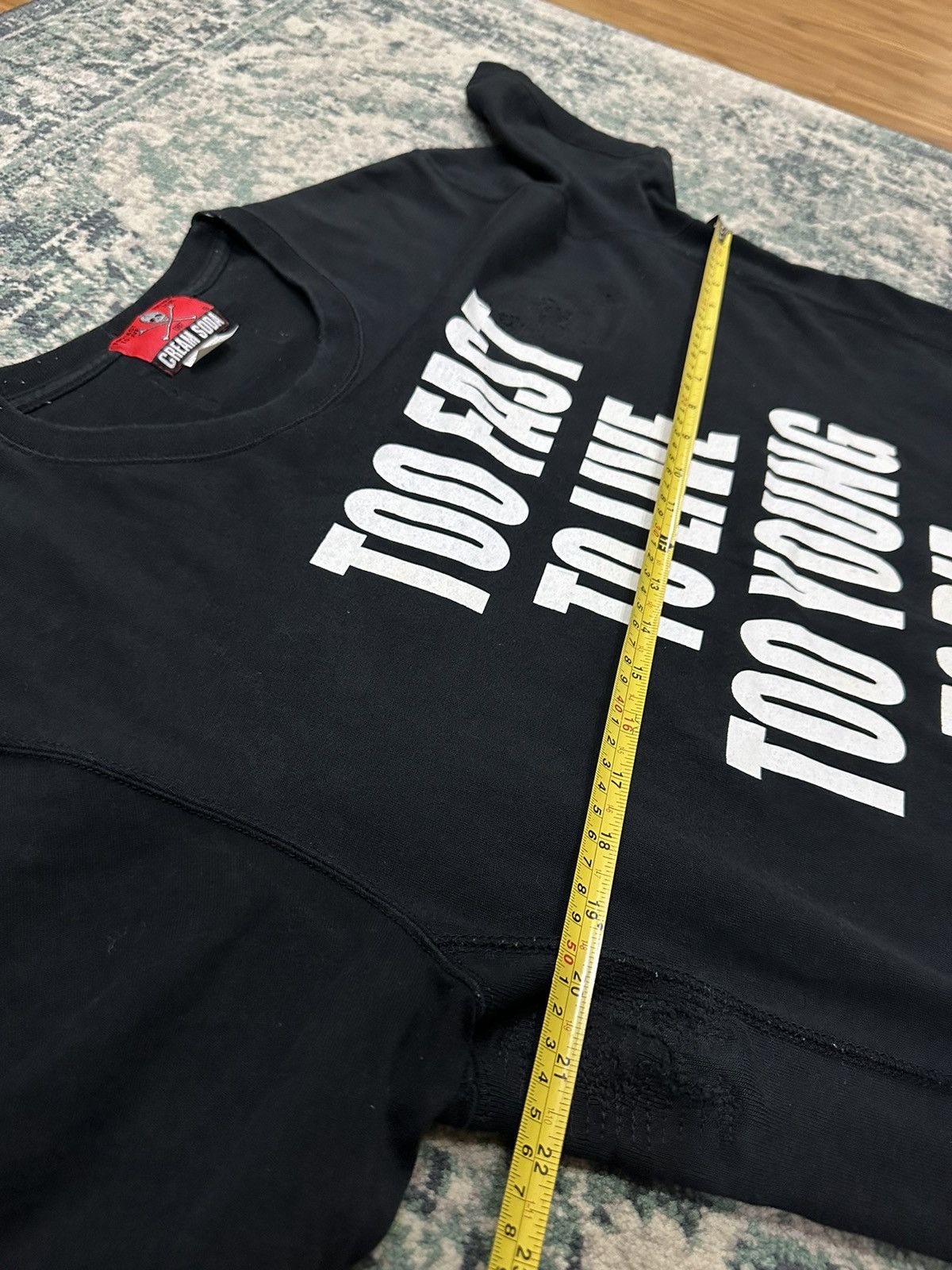 Too Fast To Live Too Young To Die Disstressed Cream Soda Tee