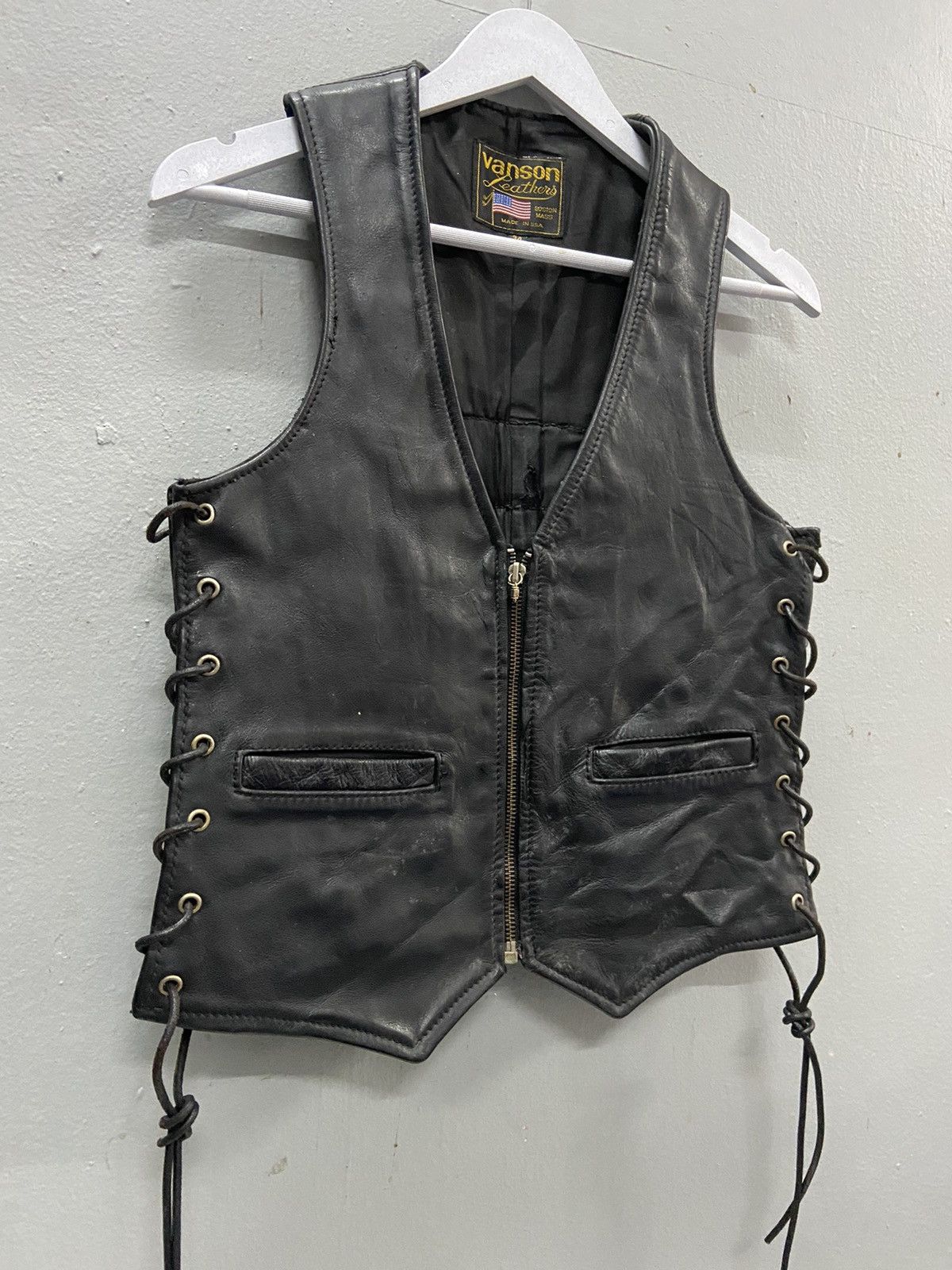 Vanson Leathers VANSON LEATHER BIKERS LEATHER VEST Size US XS / EU 42 / 0 - 3 Thumbnail