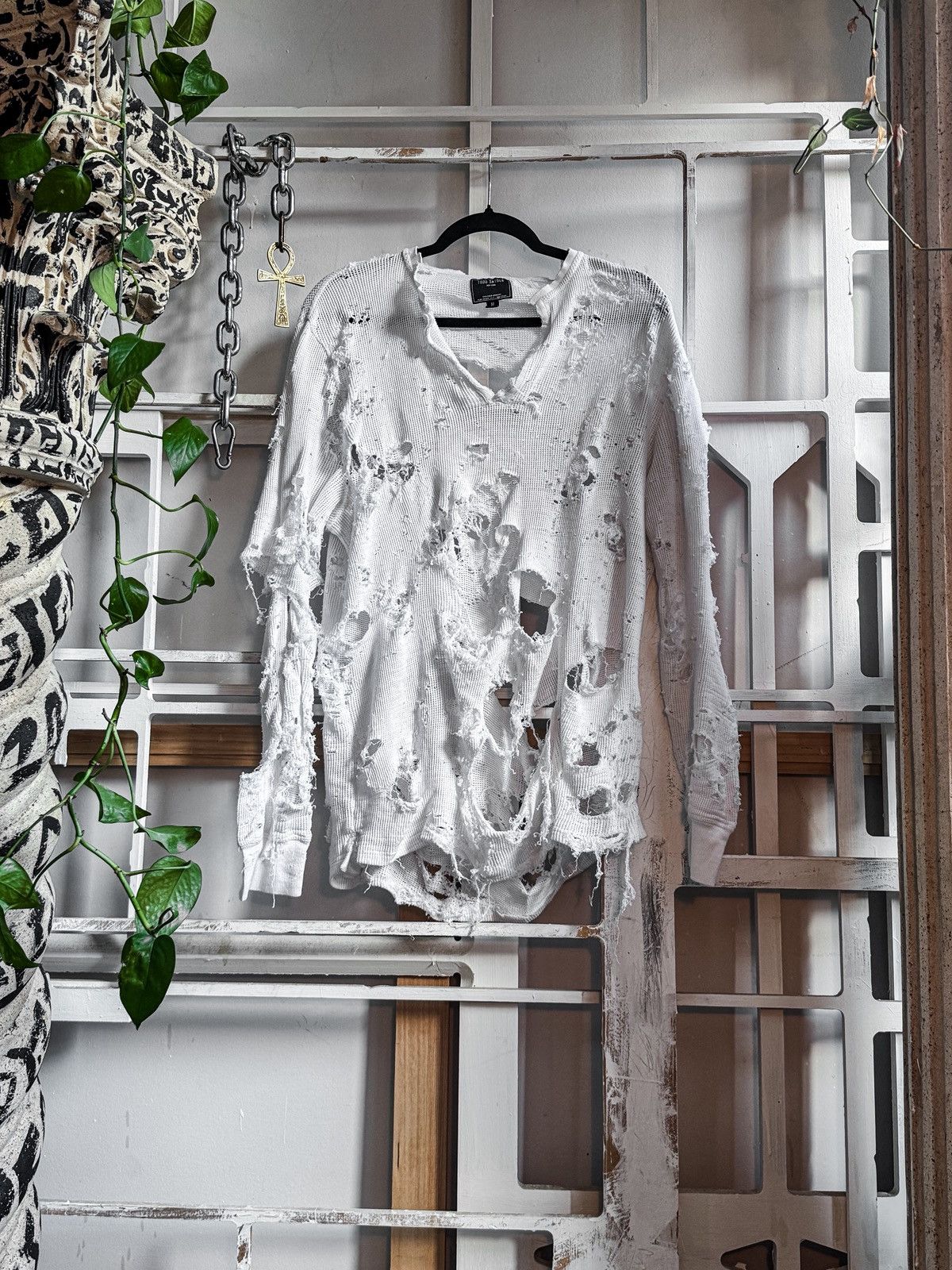 Todd Snyder Todd Snyder Distressed Henley Thermal – 100% Cotton Size US M / EU 48-50 / 2 - 1 Thumbnail