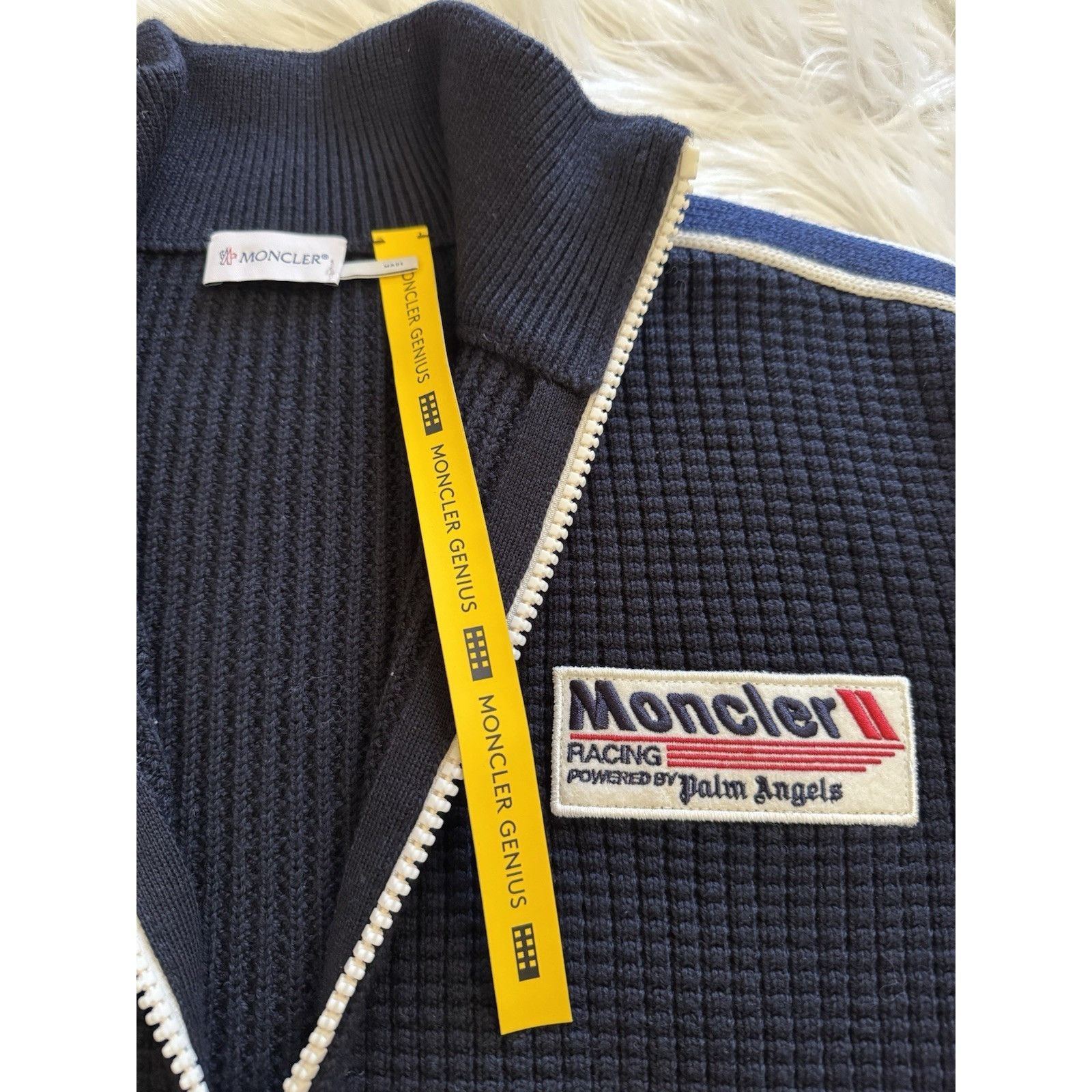 Moncler × Palm Angels Moncler x Palm Angels Ribbed Track Jacket Full Zip Navy Blue Size US XL / EU 56 / 4 - 3 Thumbnail