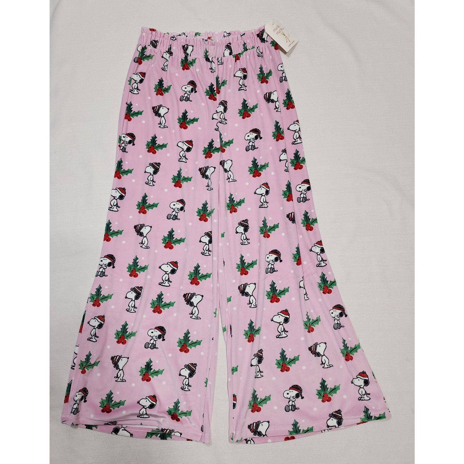 Peanuts Snoopy Christmas pajamas women's Large NWT Size 30" / US 8 / IT 44 - 1 Thumbnail