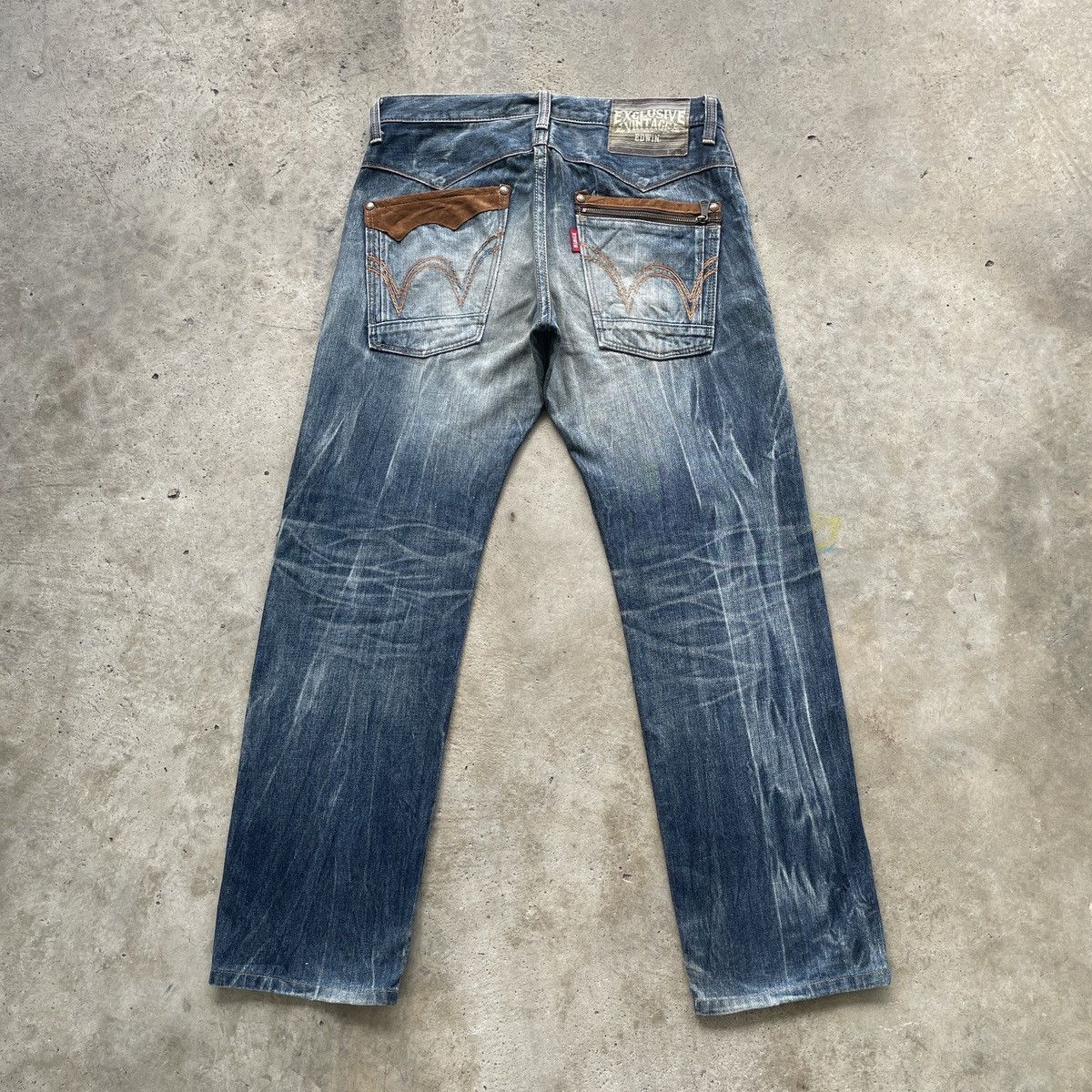 Edwin W34x31.5 Vintage Edwin Distressed Denim Faded Jeans Pants Size US 34 / EU 50 - 2 Thumbnail