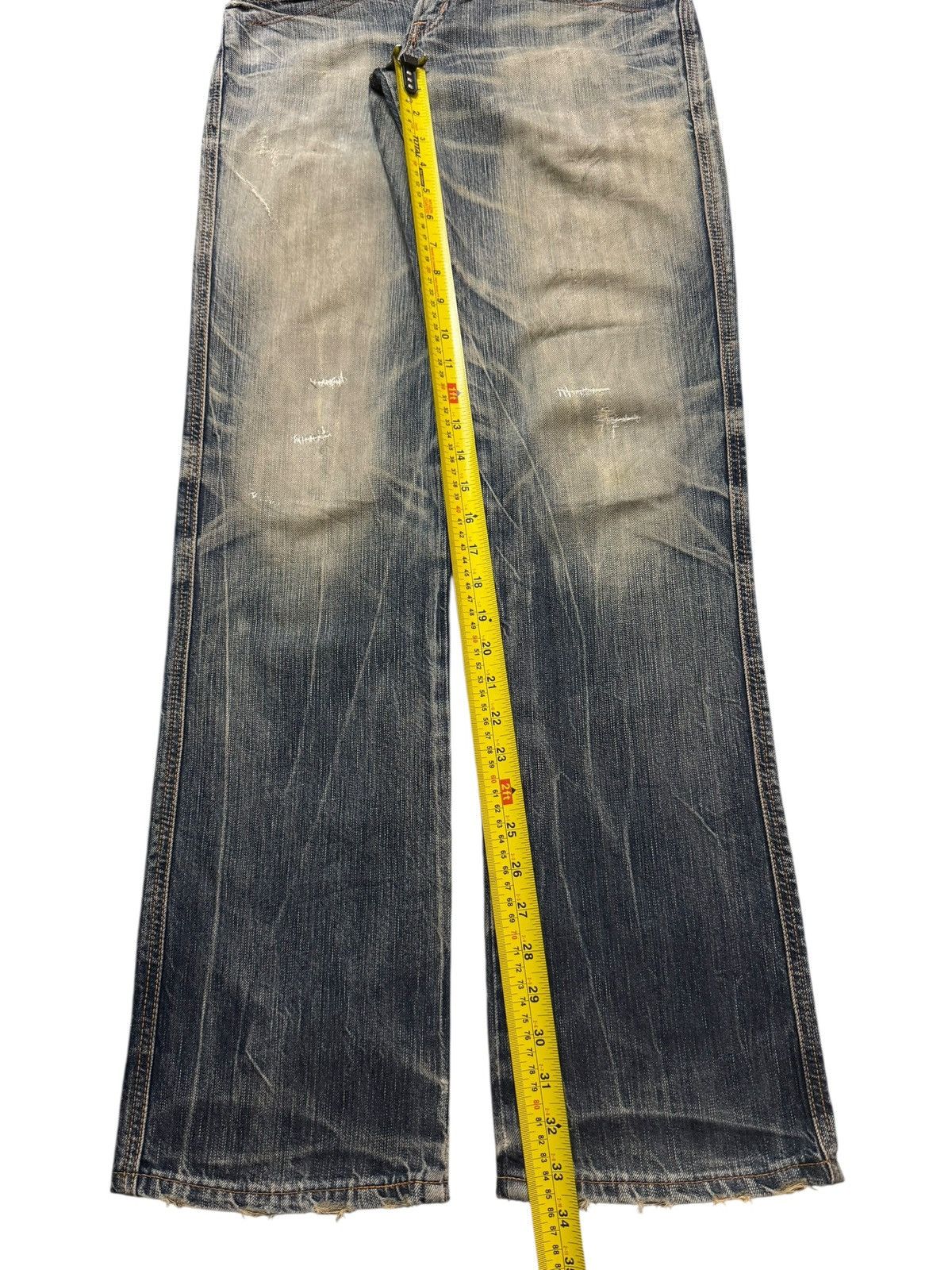 Edwin Vintage 90s Japan Edwin 503 Blue Faded Mud Wash Wide Leg Size US 30 / EU 46 - 11 Thumbnail