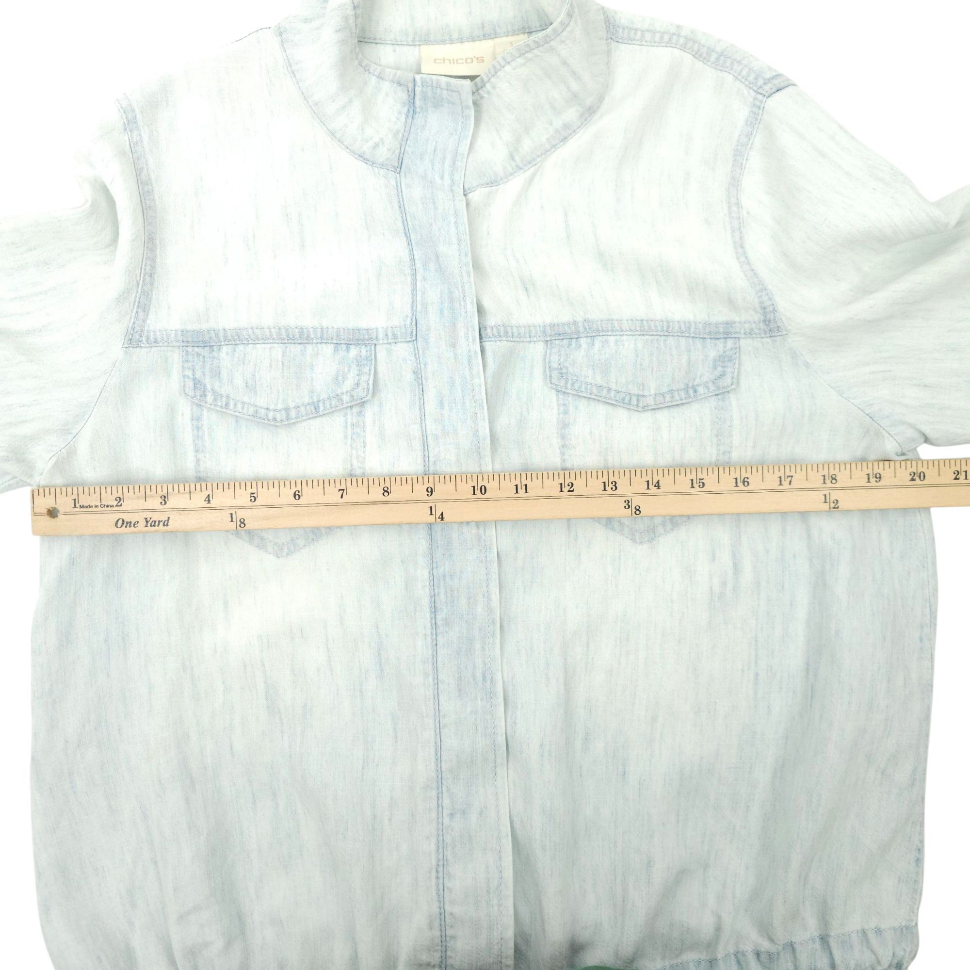 Other Chicos Button Front Jacket Womens Size 1 US M/8 Drawstring W Size M / US 6-8 / IT 42-44 - 3 Thumbnail
