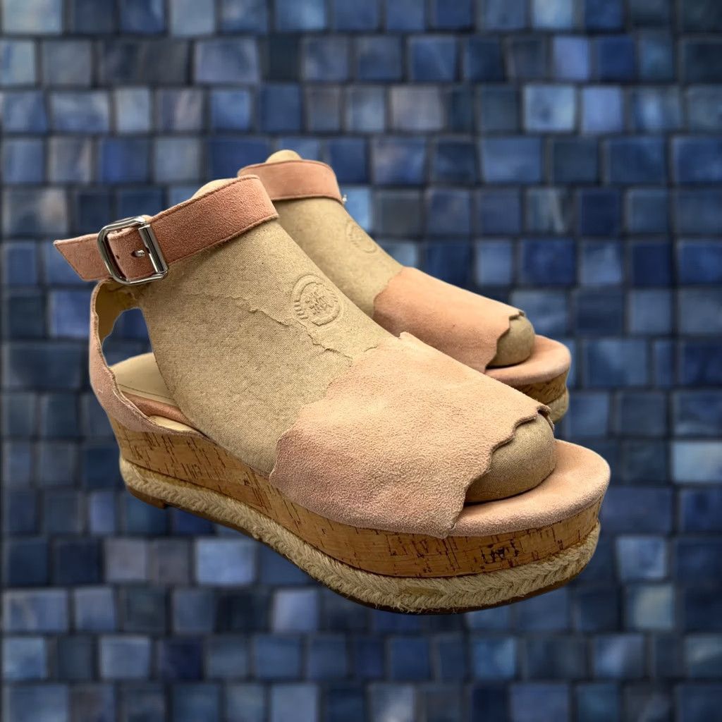 Marc Fisher Marc Fisher Womens Sandals Size 6.5 Pink Espadrille Wedge Slingback Summer Adjustable Buckle Casual Shoes Slingback Wedge Espadrille Size US 4 / IT 34 - 1 Thumbnail
