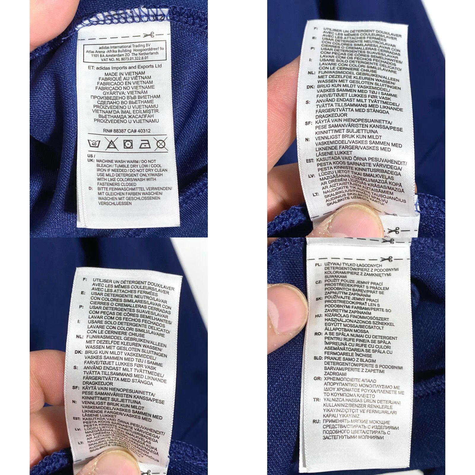 Adidas Adidas Track Jacket Mens S Blue Climalite Full Zip Performance Tracksuit Top Size 36R - 8 Thumbnail