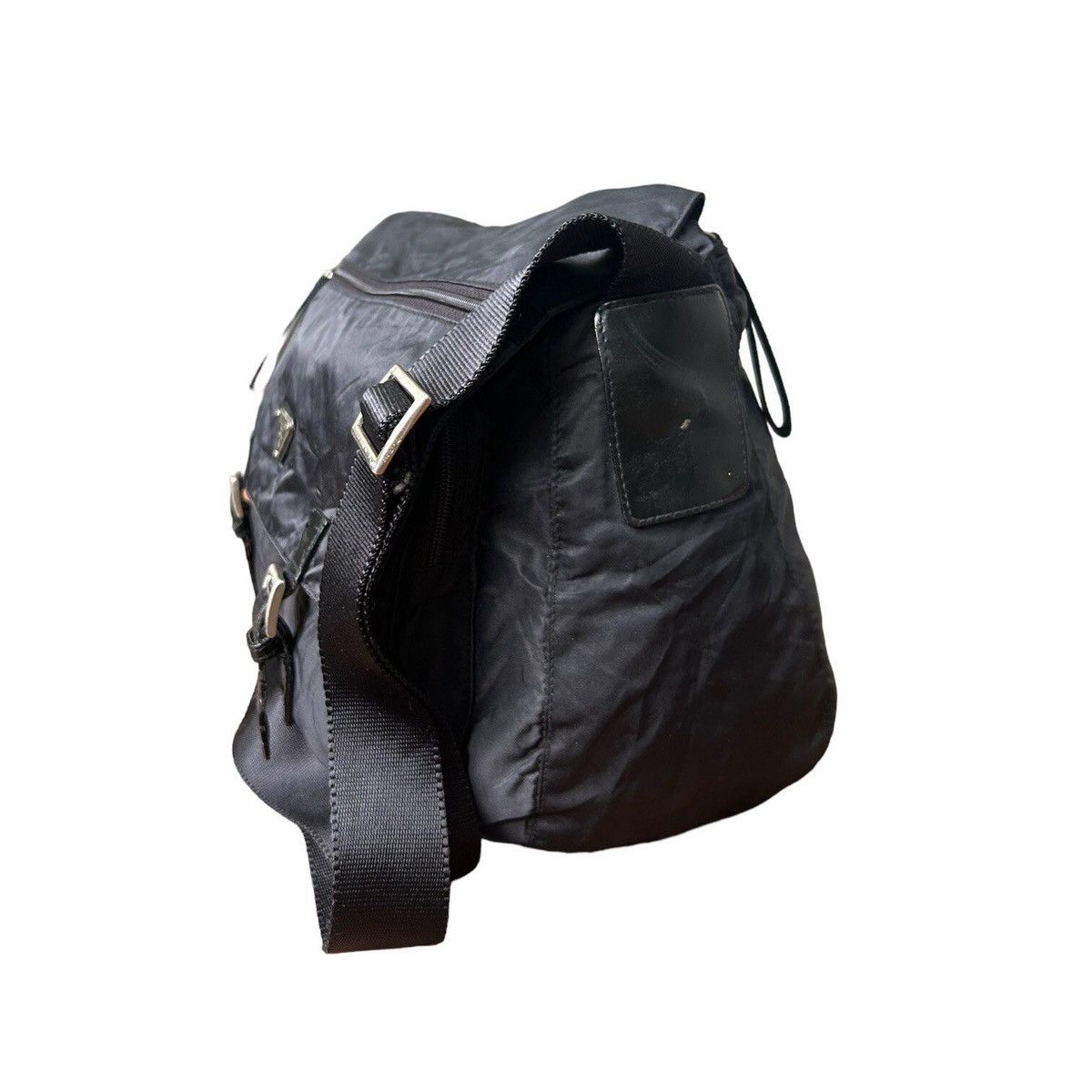 Prada Prada Triangle Logo Double Pocket Nylon Shoulder Bag Size ONE SIZE - 4 Thumbnail