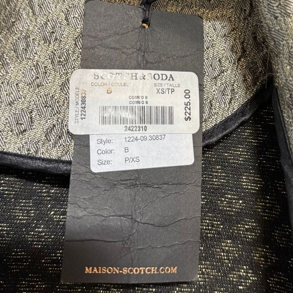 Scotch & Soda Maison Scotch Star de la Saison Metallic Jacquard Blazer XS Size XS / US 0-2 / IT 36-38 - 9 Thumbnail