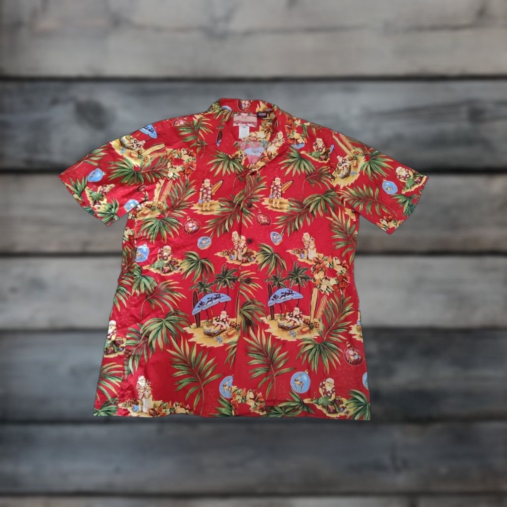Vintage VINTAGE RJC Men's Hawaiian Shirt Short Sleeve Size M Tropical Floral Cotton Surfer Santa Claus Christmas Summer Fall Spring Made in USA Size US M / EU 48-50 / 2 - 1 Thumbnail