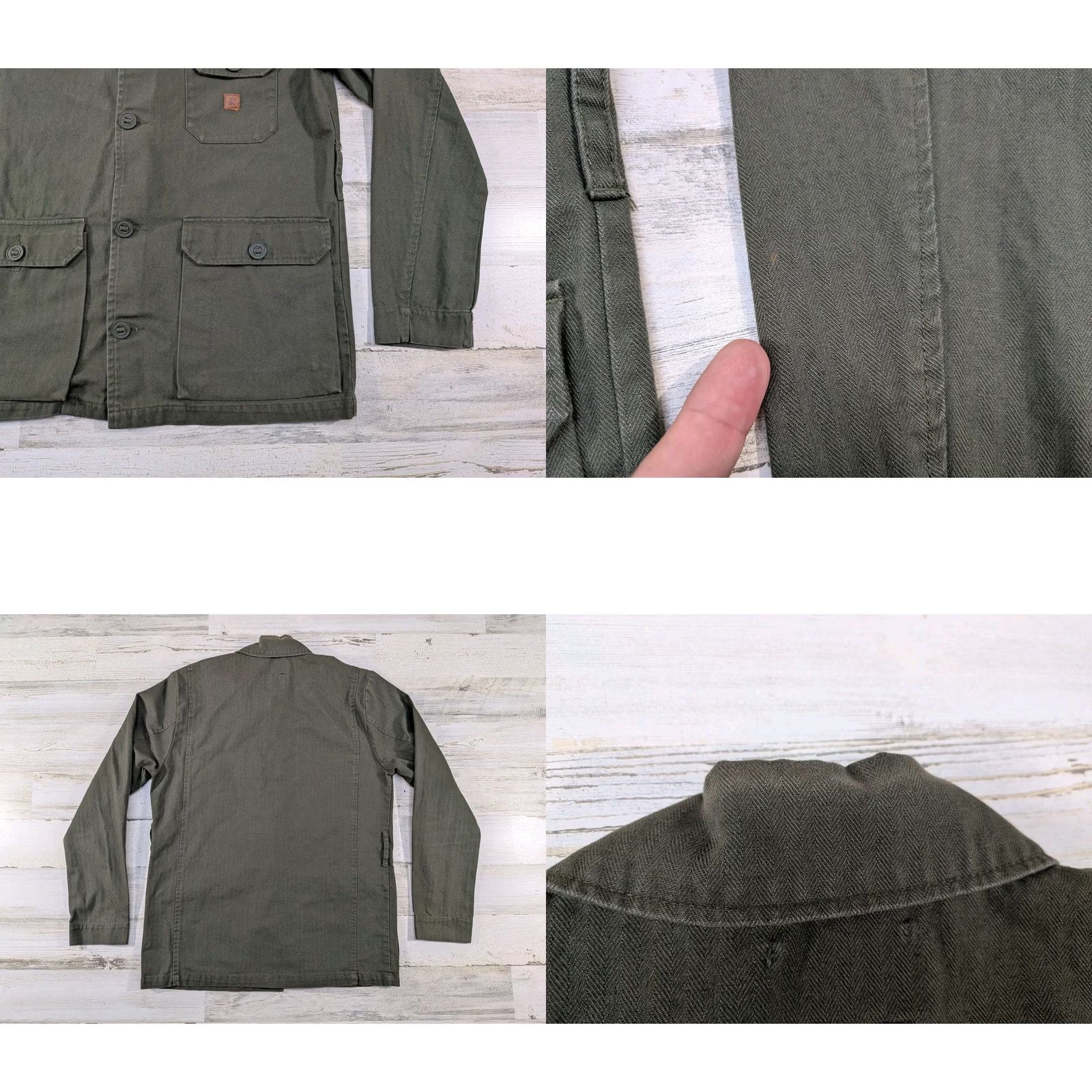 Roark Roark Jacket Mens M Green Herringbone Twill Military Field Jacket Size US M / EU 48-50 / 2 - 8 Thumbnail