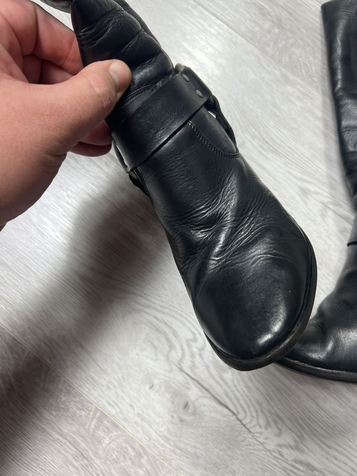 Dolce & Gabbana Dolce Gabbana Black Leather High Heel Boots D&G Y2K Style Size US 7.5 / IT 37.5 - 9 Thumbnail