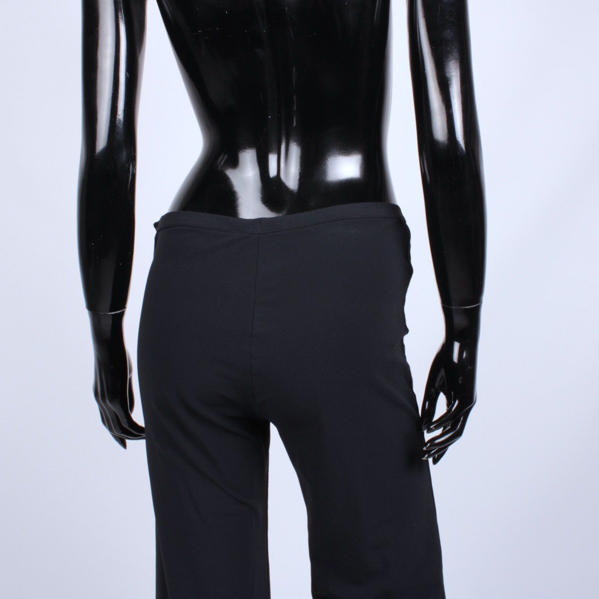 Versace × Vintage Versace Intensive Black Nylon Womens Wide Leg Pants Size 32" / US 10 / IT 46 - 7 Thumbnail