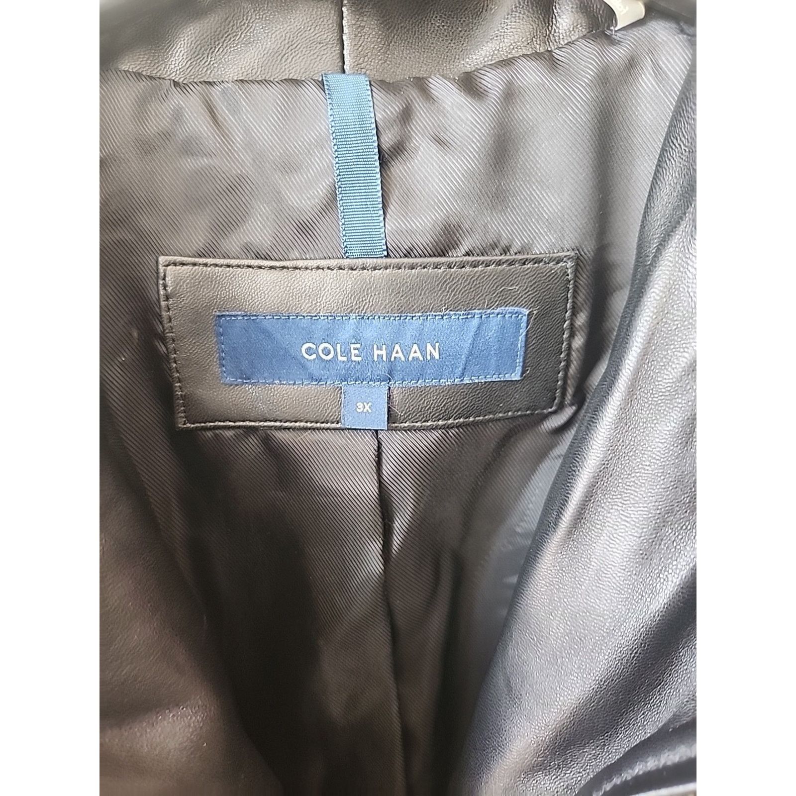 Cole Haan Cole Haan Women's Black Lambskin Leather Jacket Size 3X NWT Size 3XL / US 20-22 - 2 Thumbnail